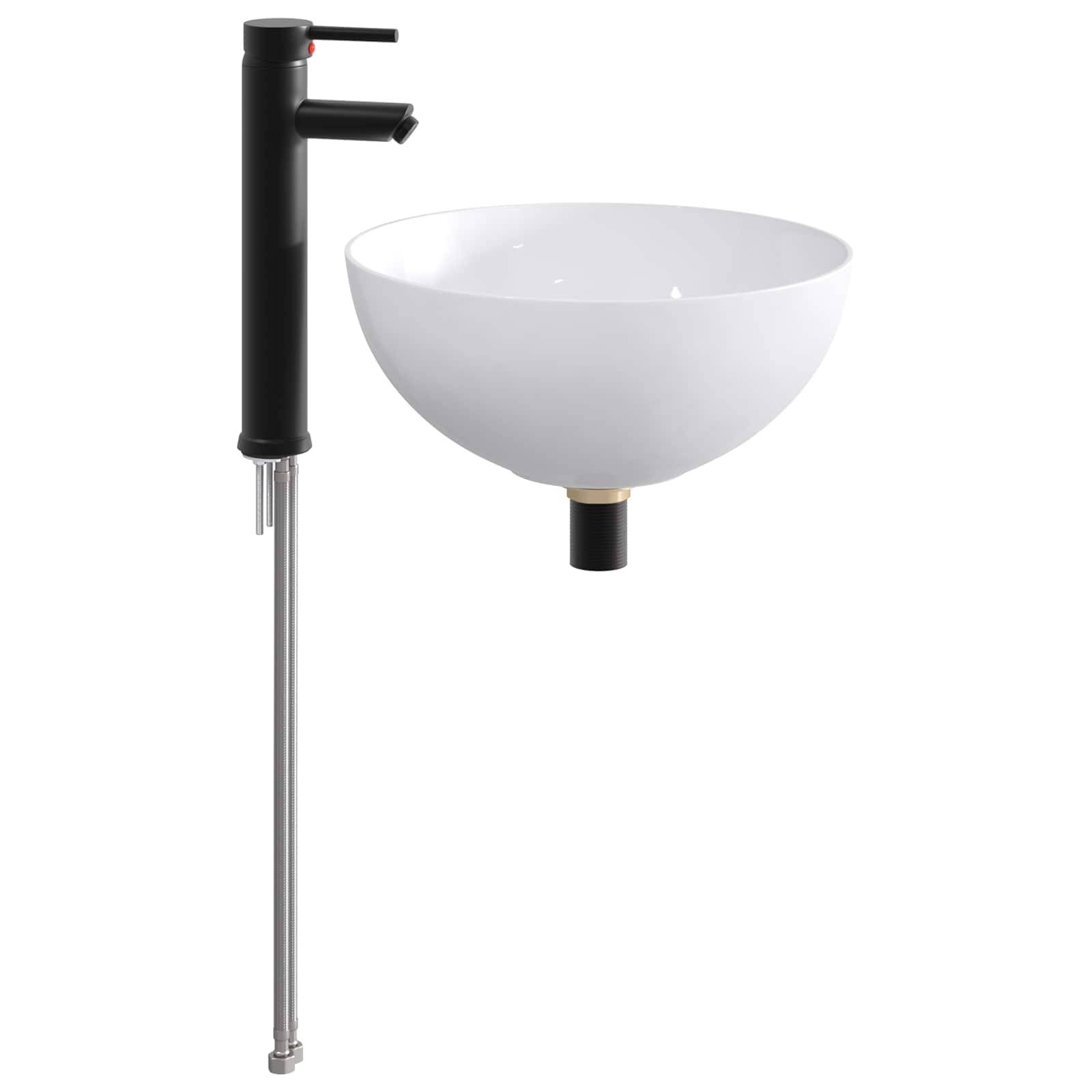 vidaXL Waschbecken fürs Badezimmer Matt Schwarz 35,5 x 35,5 x 14,5 cm