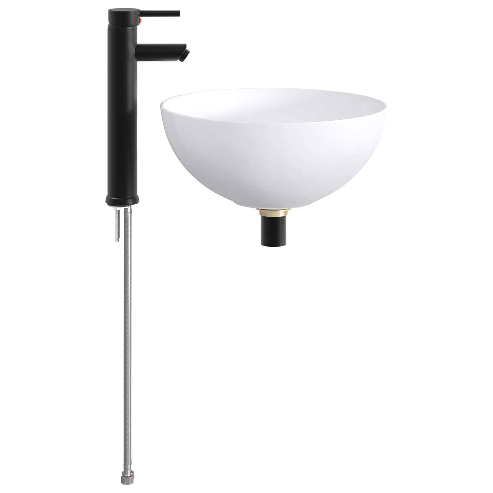 vidaXL Waschbecken fürs Badezimmer Matt Schwarz 35,5 x 35,5 x 14,5 cm