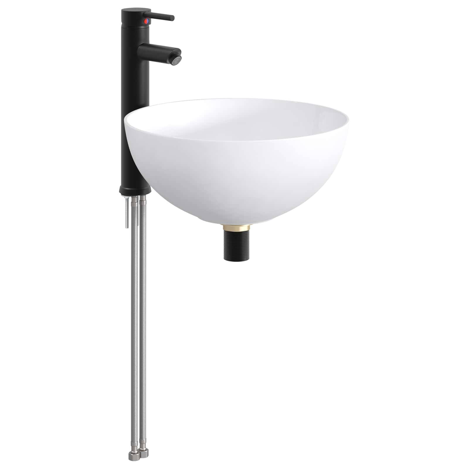 vidaXL Waschbecken fürs Badezimmer Matt Schwarz 35,5 x 35,5 x 14,5 cm