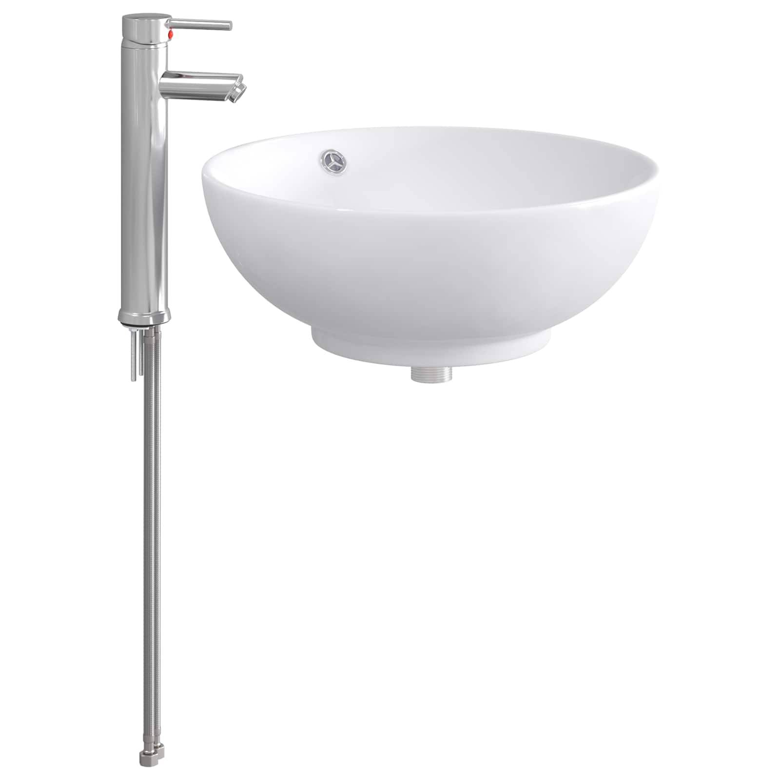 vidaXL Waschbecken fürs Badezimmer Chrom 44 x 44 x 16 cm Metall