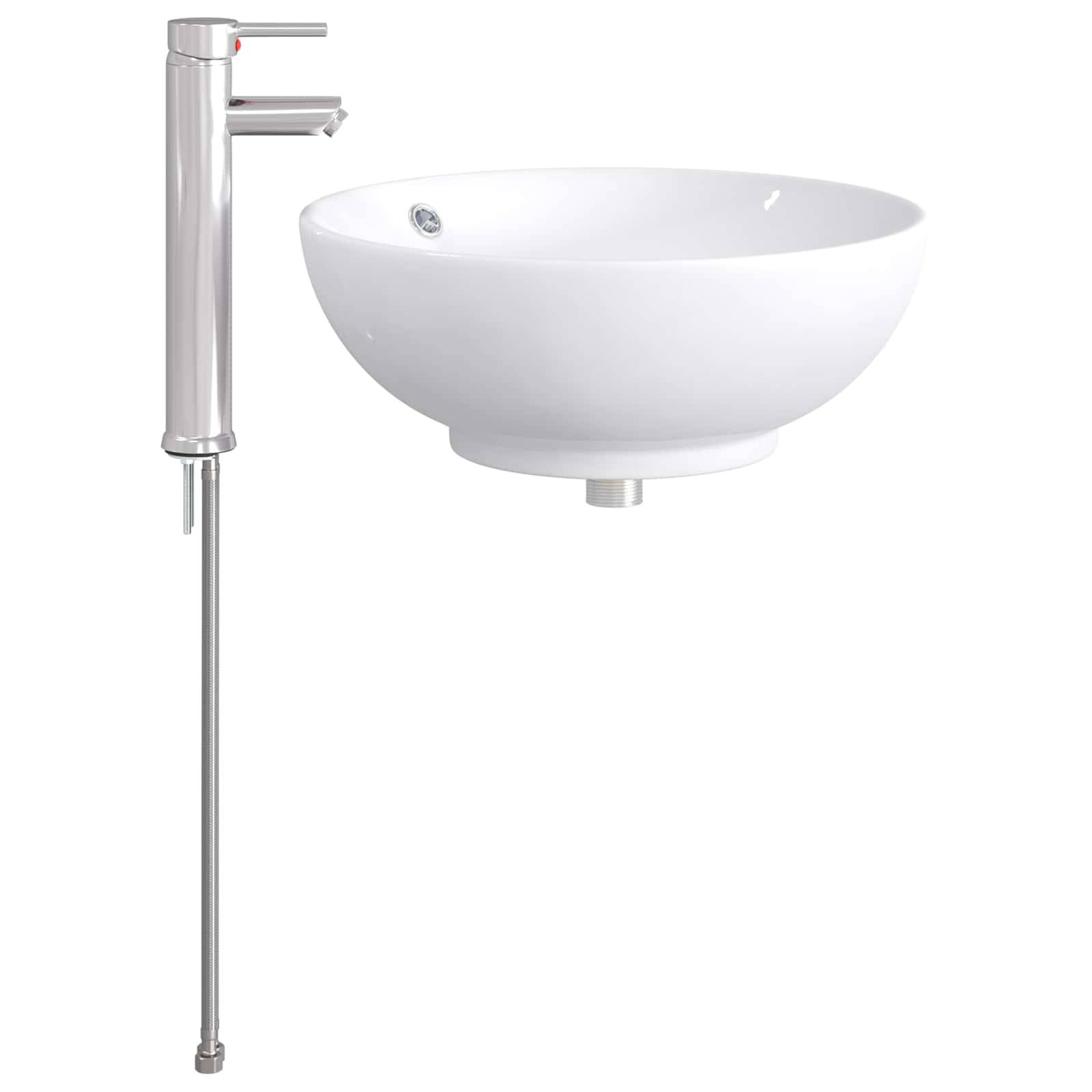 vidaXL Waschbecken fürs Badezimmer Chrom 44 x 44 x 16 cm Metall
