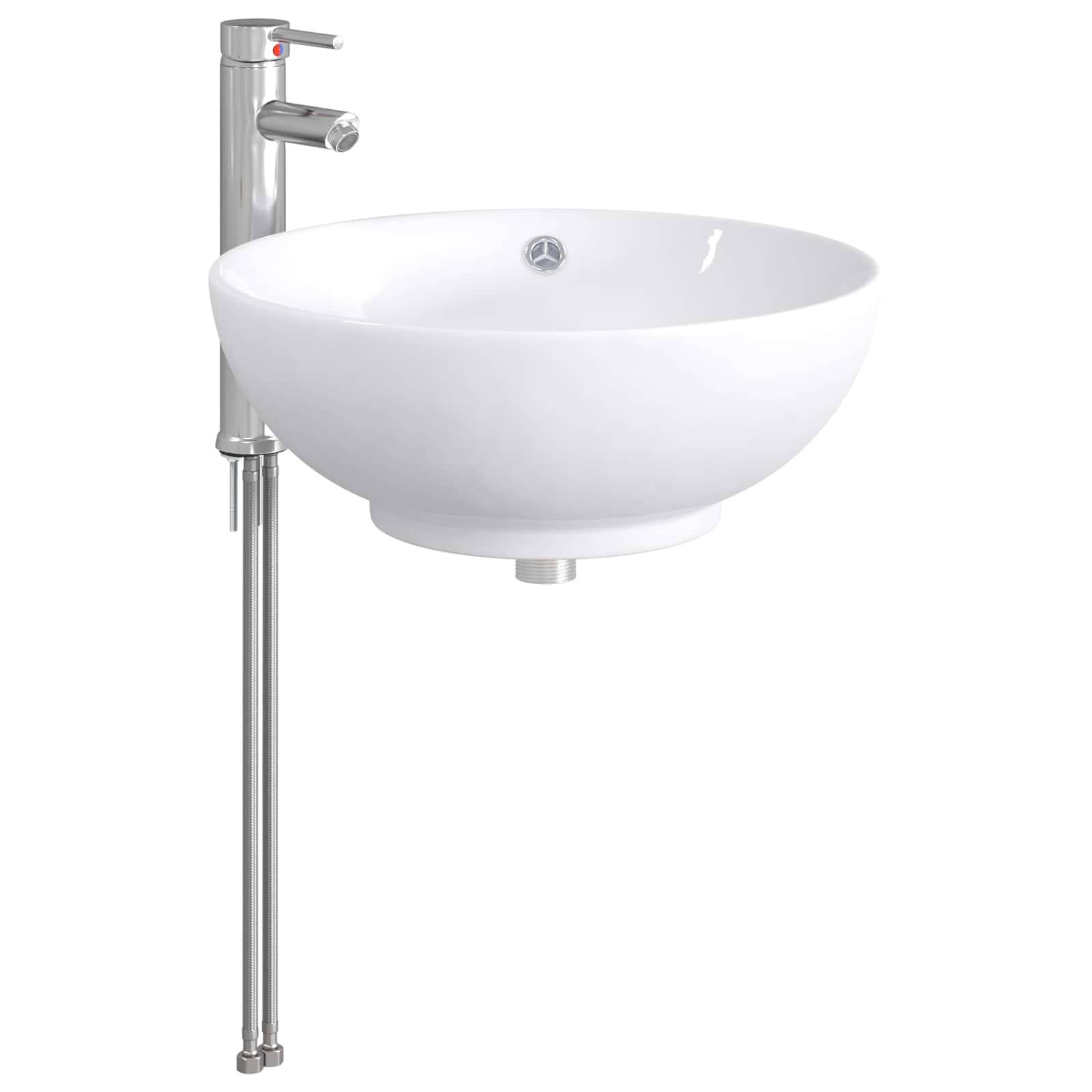 vidaXL Waschbecken fürs Badezimmer Chrom 44 x 44 x 16 cm Metall