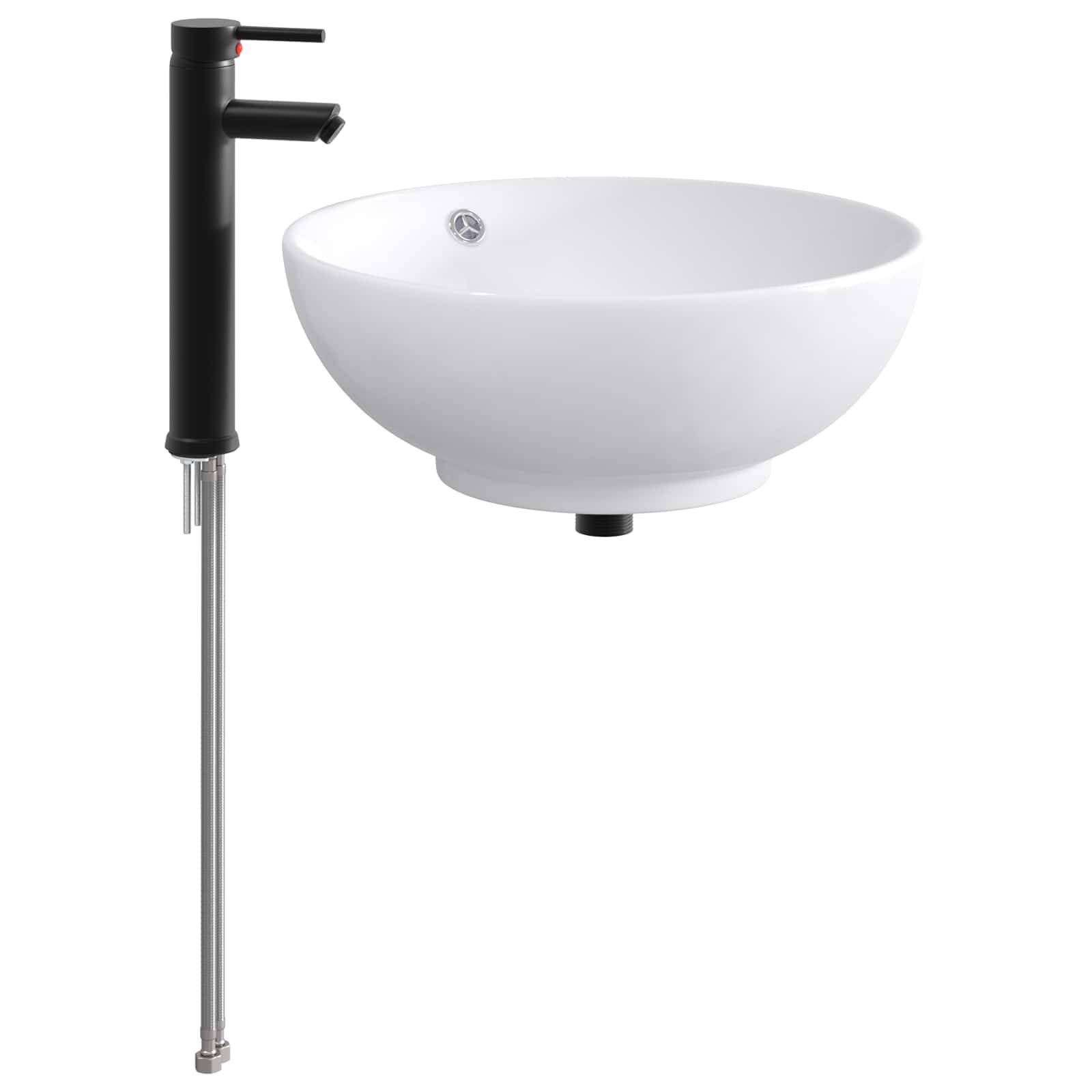 vidaXL Waschbecken fürs Badezimmer Matt Schwarz 44 x 44 x 16 cm Metall