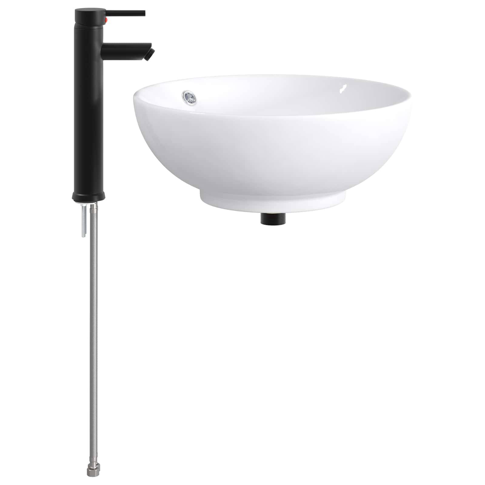 vidaXL Waschbecken fürs Badezimmer Matt Schwarz 44 x 44 x 16 cm Metall
