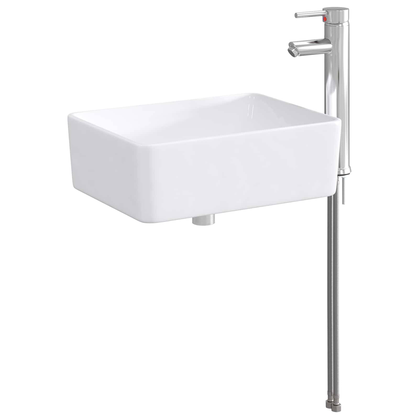 vidaXL Waschbecken fürs Badezimmer Chrom 40,5 x 30,5 x 13 cm Metall