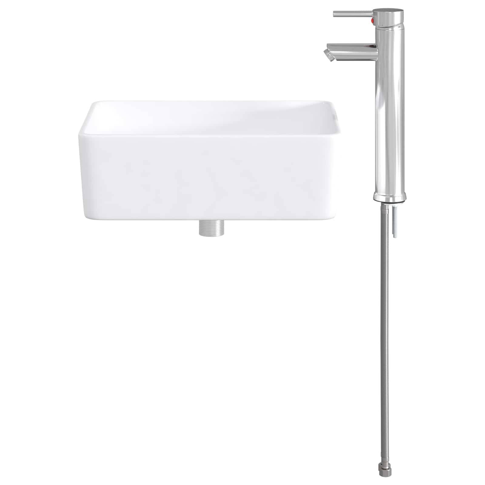 vidaXL Waschbecken fürs Badezimmer Chrom 40,5 x 30,5 x 13 cm Metall