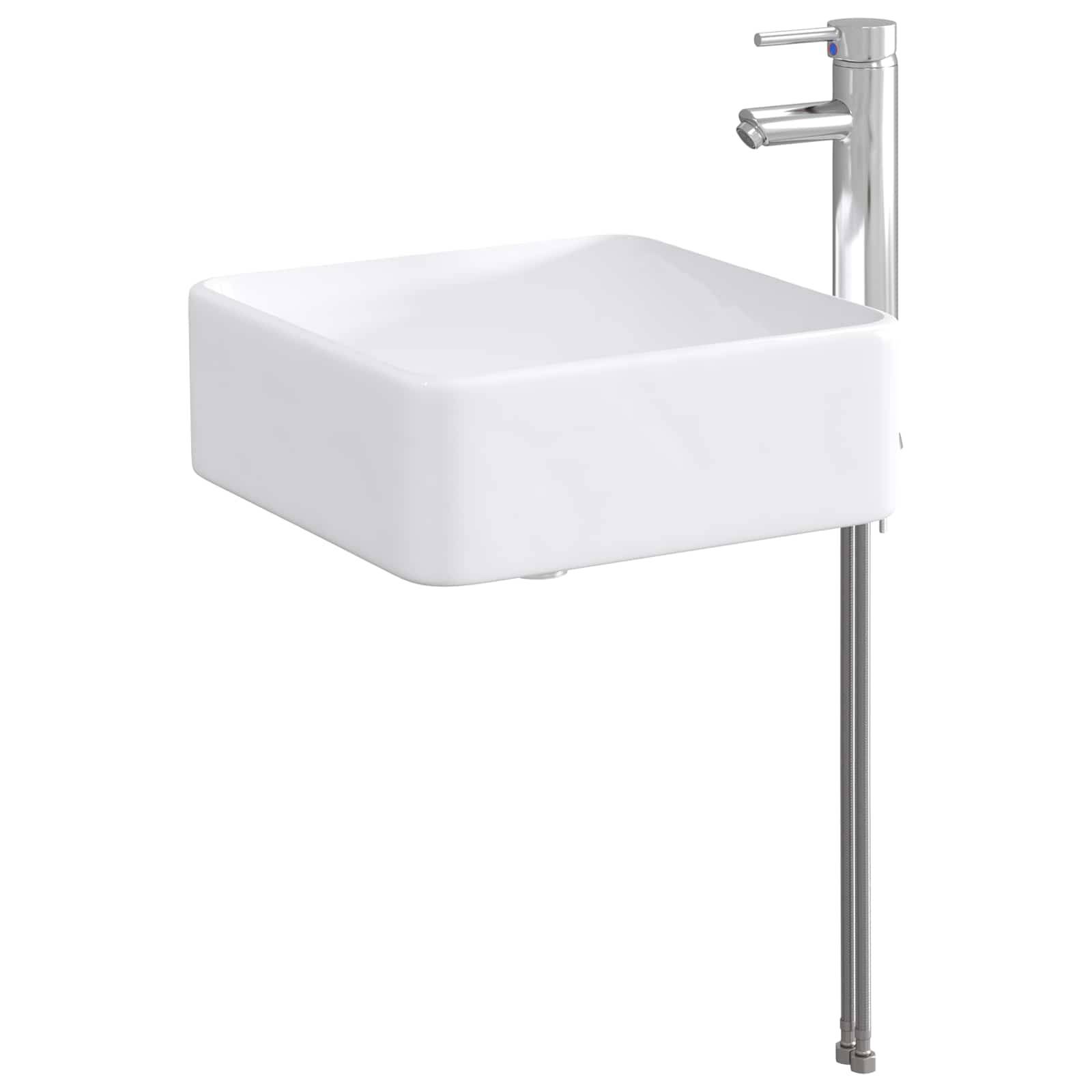 vidaXL Waschbecken fürs Badezimmer Chrom 36,5 x 36,5 x 13 cm Metall