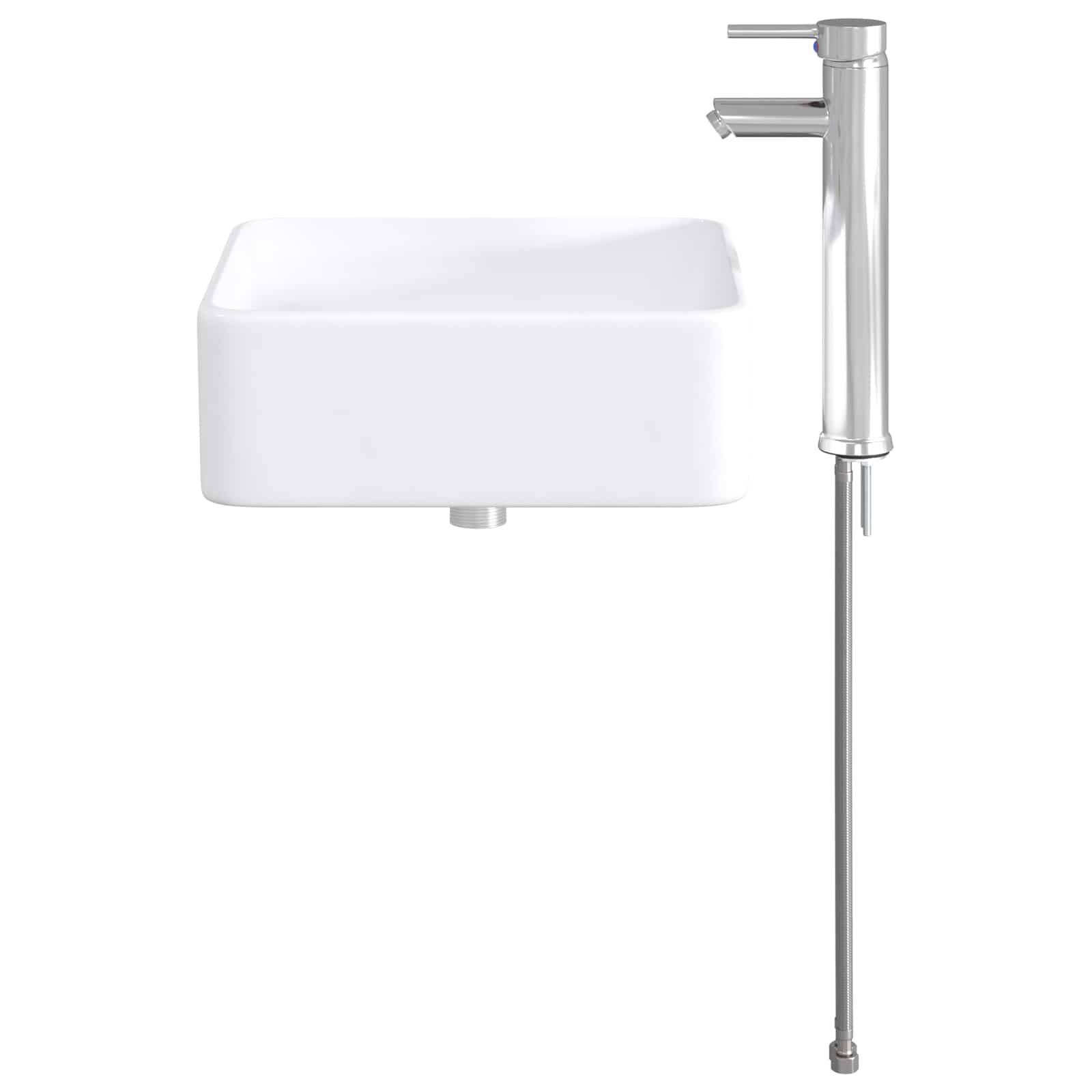 vidaXL Waschbecken fürs Badezimmer Chrom 36,5 x 36,5 x 13 cm Metall