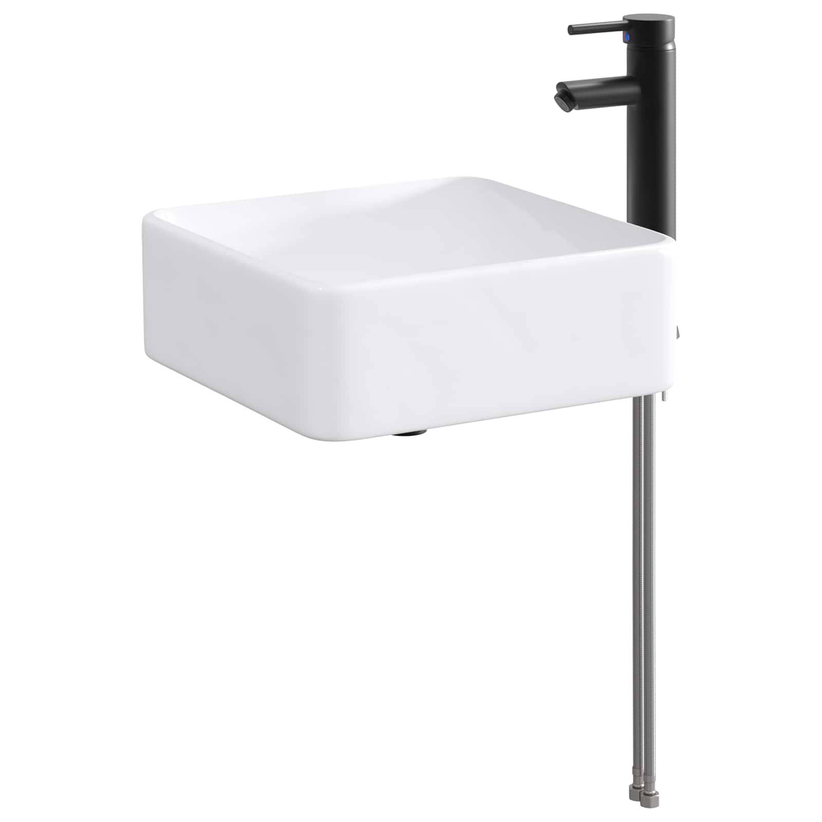 vidaXL Waschbecken fürs Badezimmer Matt Schwarz 36,5 x 36,5 x 13 cm