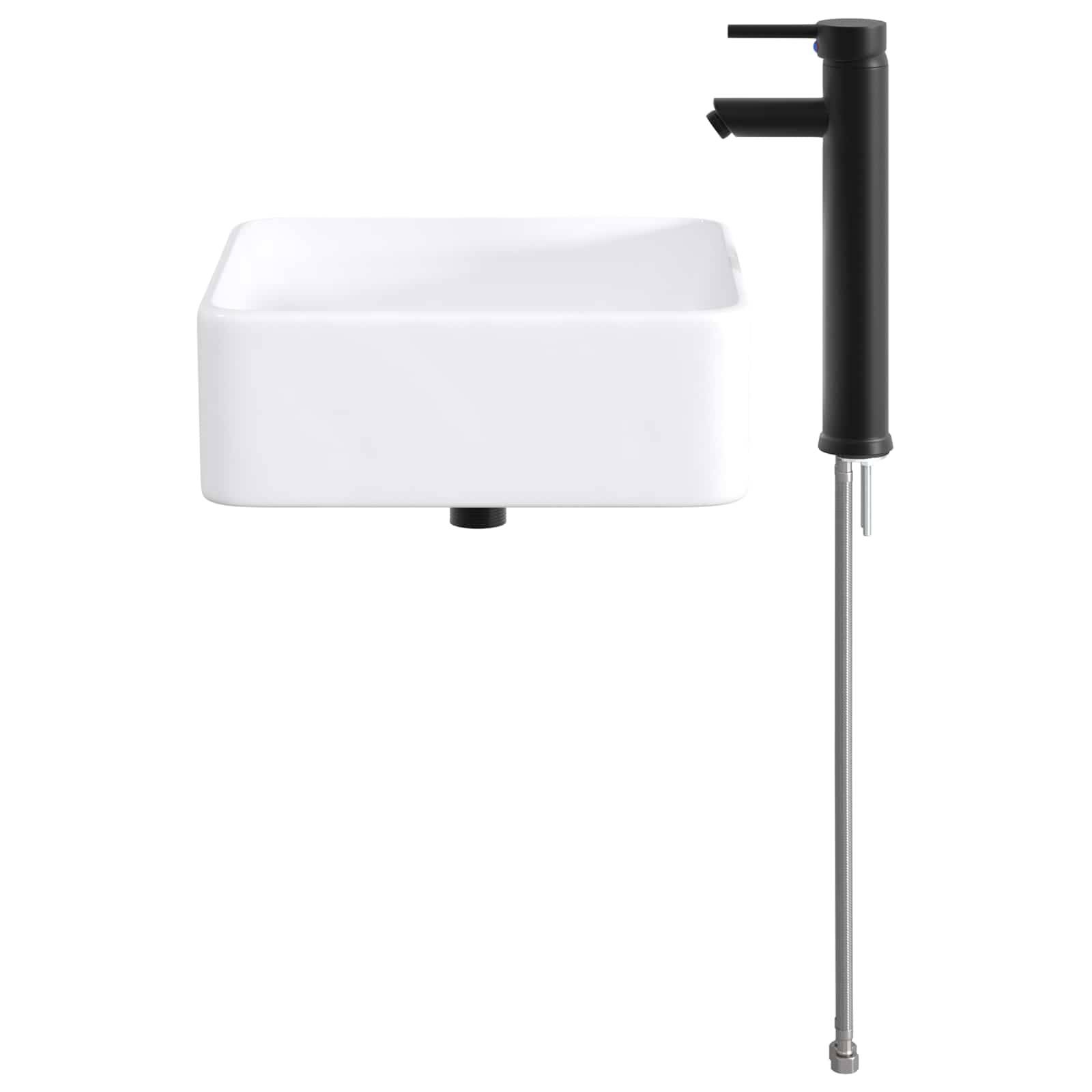 vidaXL Waschbecken fürs Badezimmer Matt Schwarz 36,5 x 36,5 x 13 cm