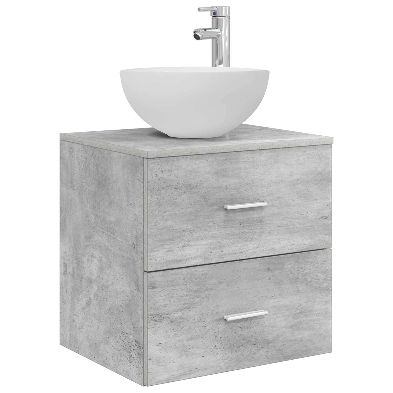 vidaXL Badezimmerschrank-Set 5 pcs Betongrau 53 x 15,5 x 70 cm