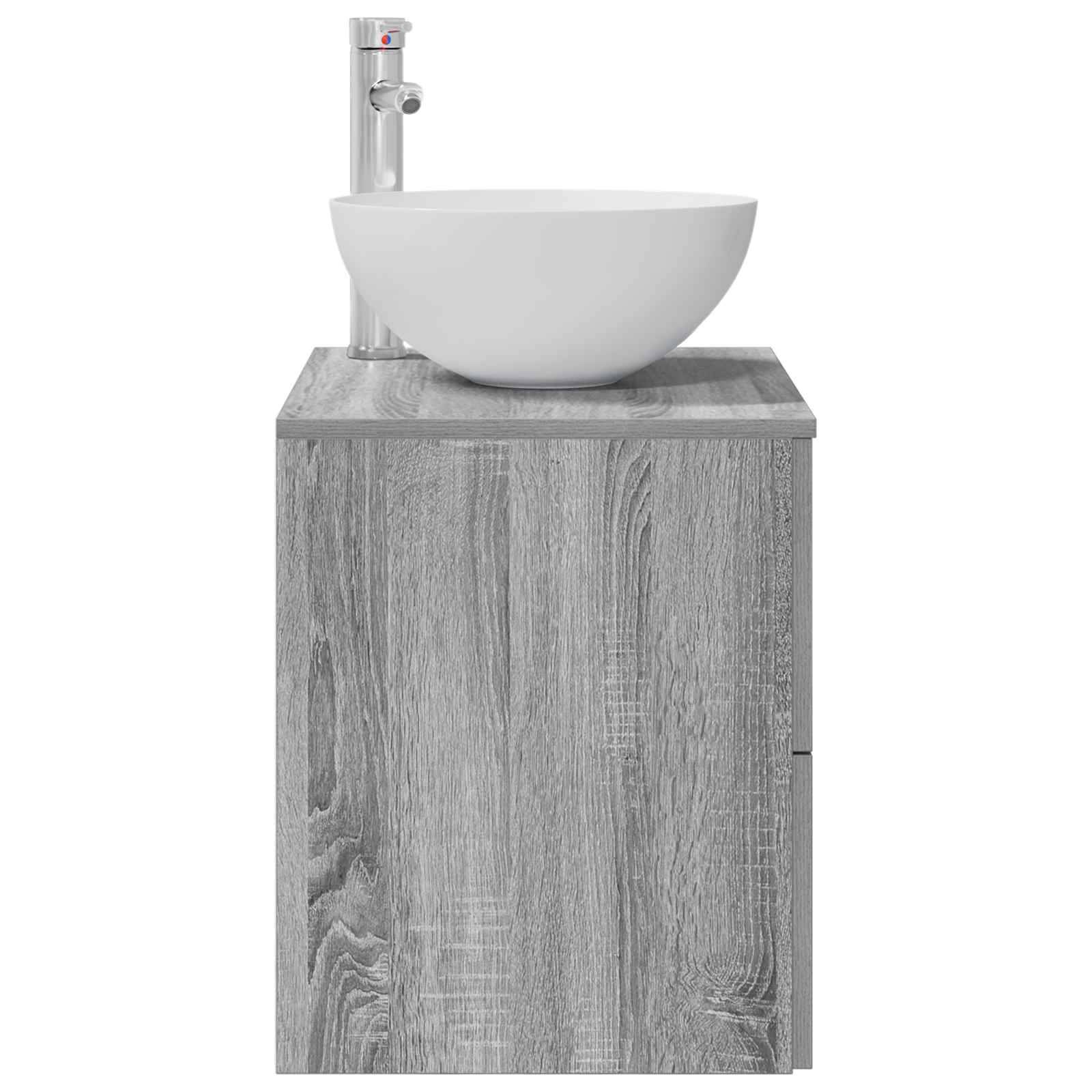 vidaXL Wandmontierte Waschbeckenschränke Grau Sonoma 49,5 x 35 x 63 cm
