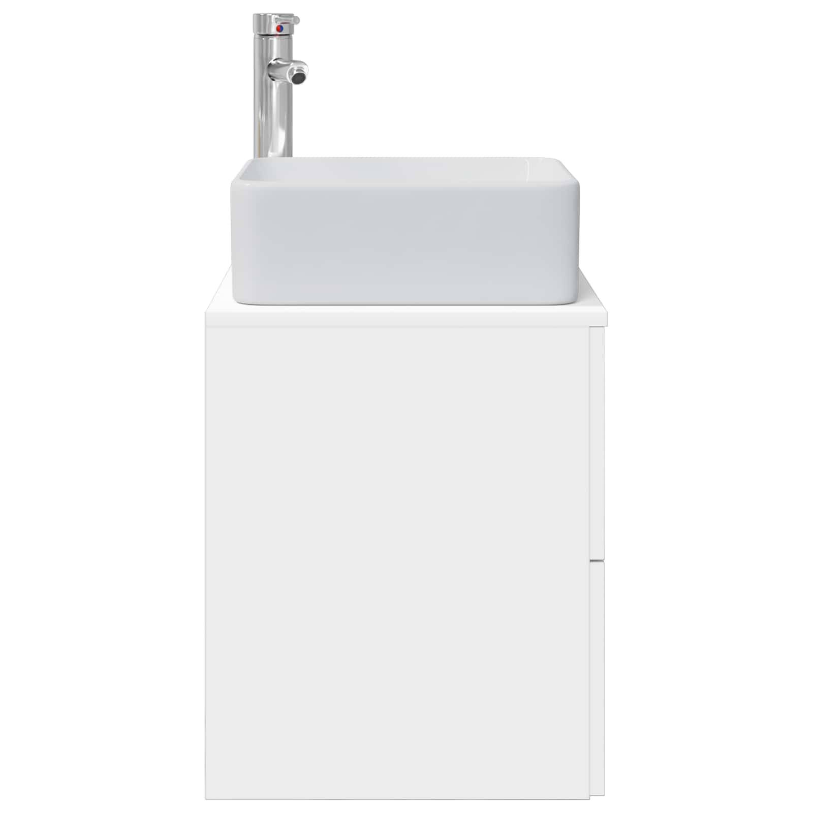 vidaXL Wandmontierte Waschtisch Weiß 49,5 x 41 x 63 cm Holzwerkstoff