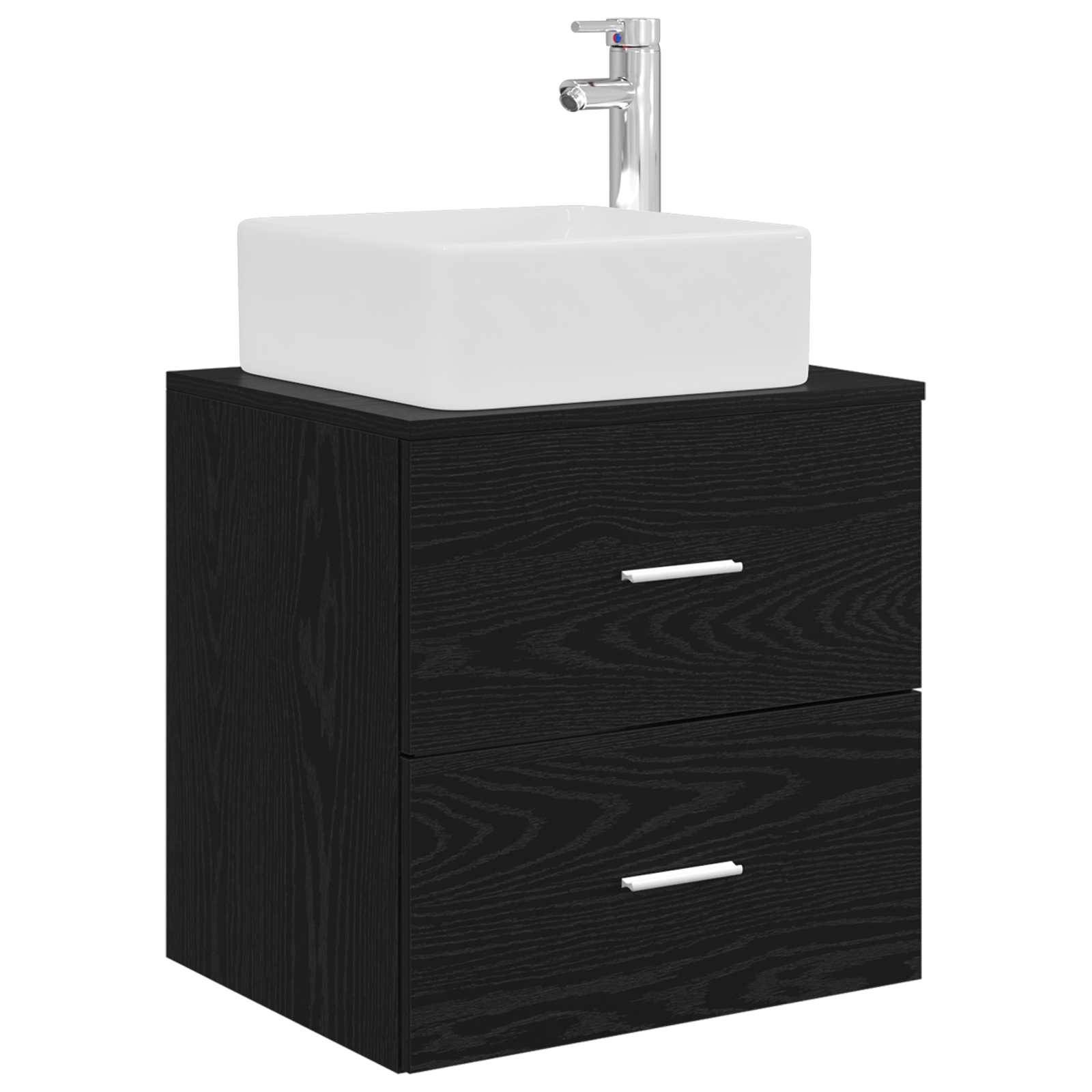vidaXL Wandmontierte Waschtisch Schwarze Eiche 49,5 x 41 x 63 cm