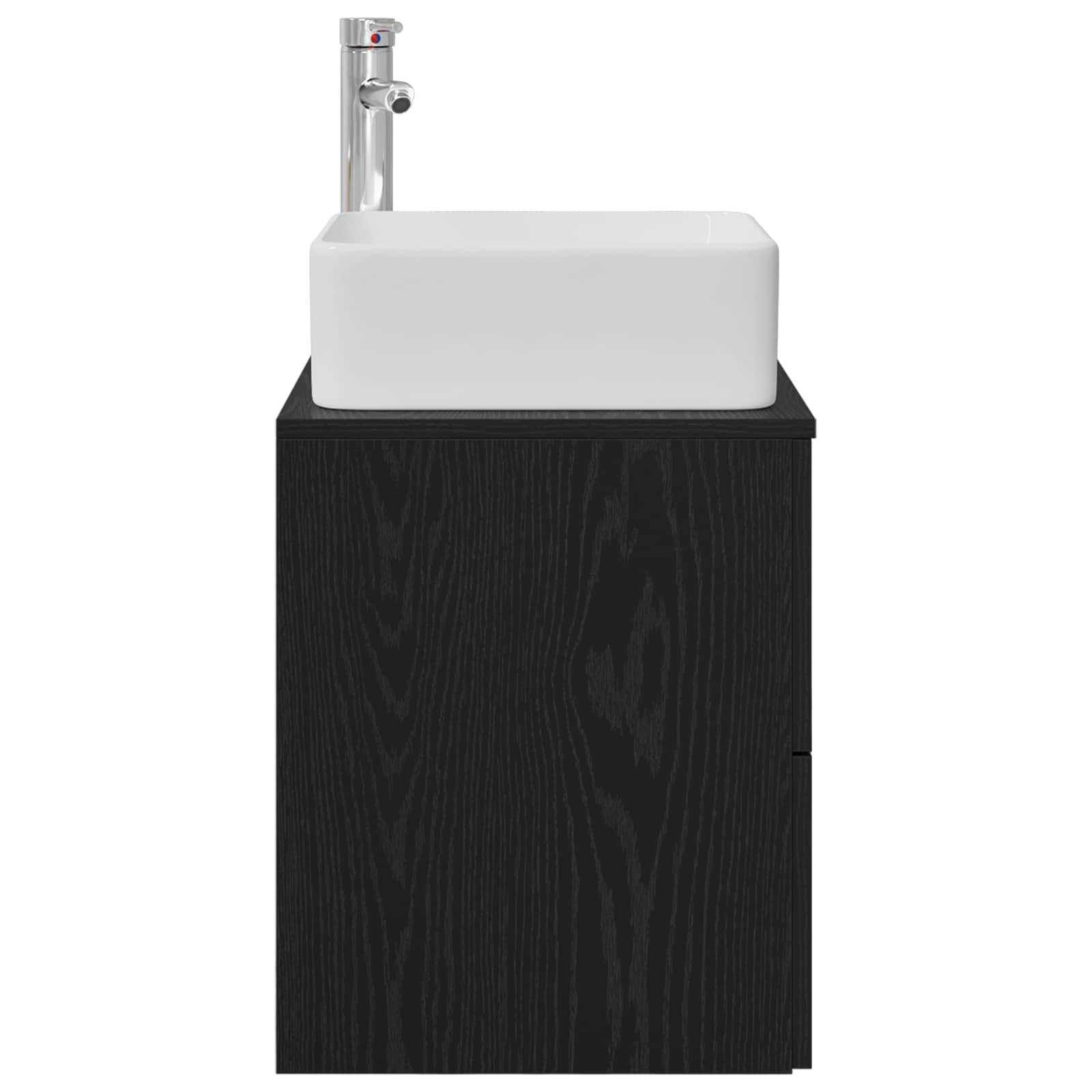 vidaXL Wandmontierte Waschtisch Schwarze Eiche 49,5 x 41 x 63 cm