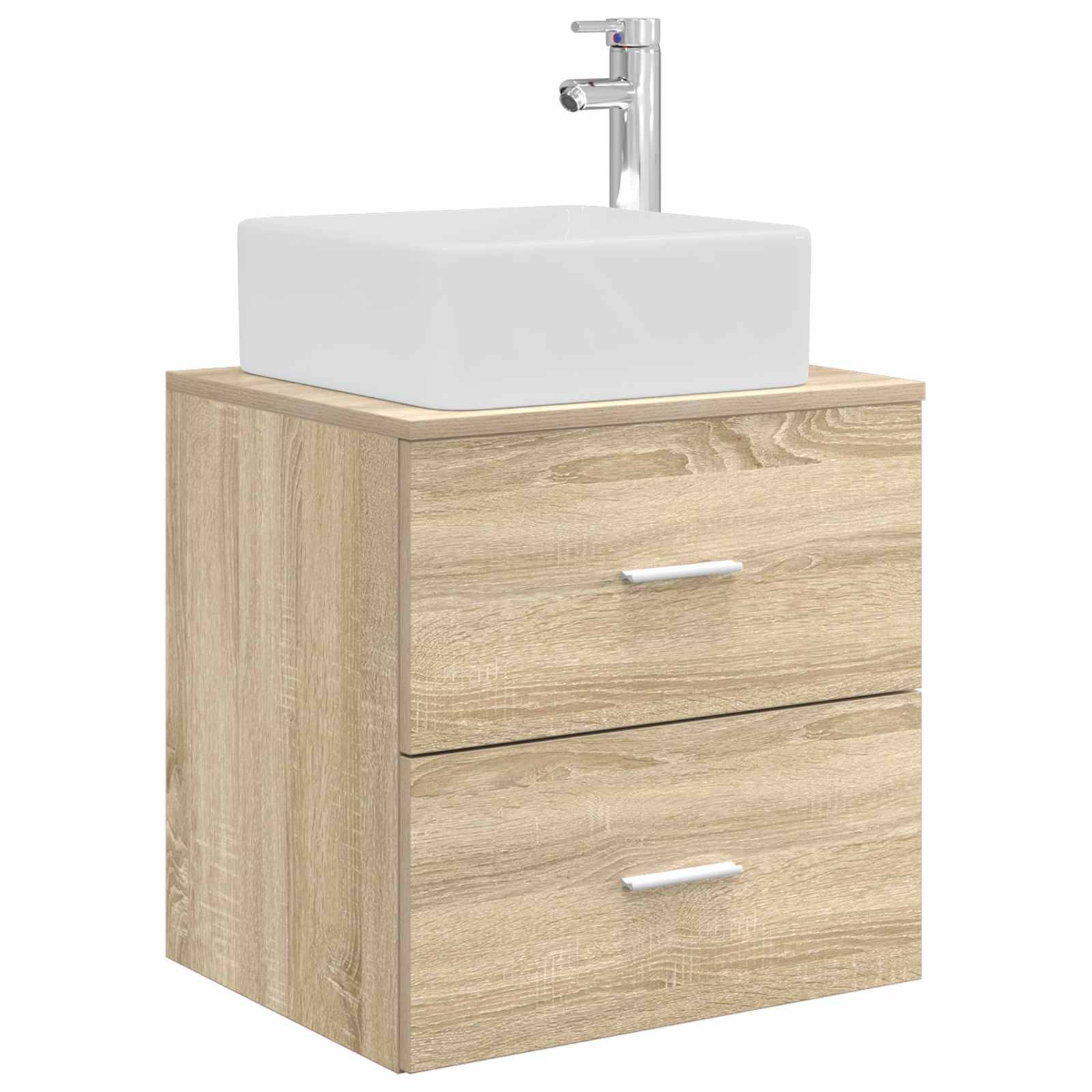 vidaXL Wandmontierte Waschtisch Sonoma-Eiche 49,5 x 41 x 63 cm