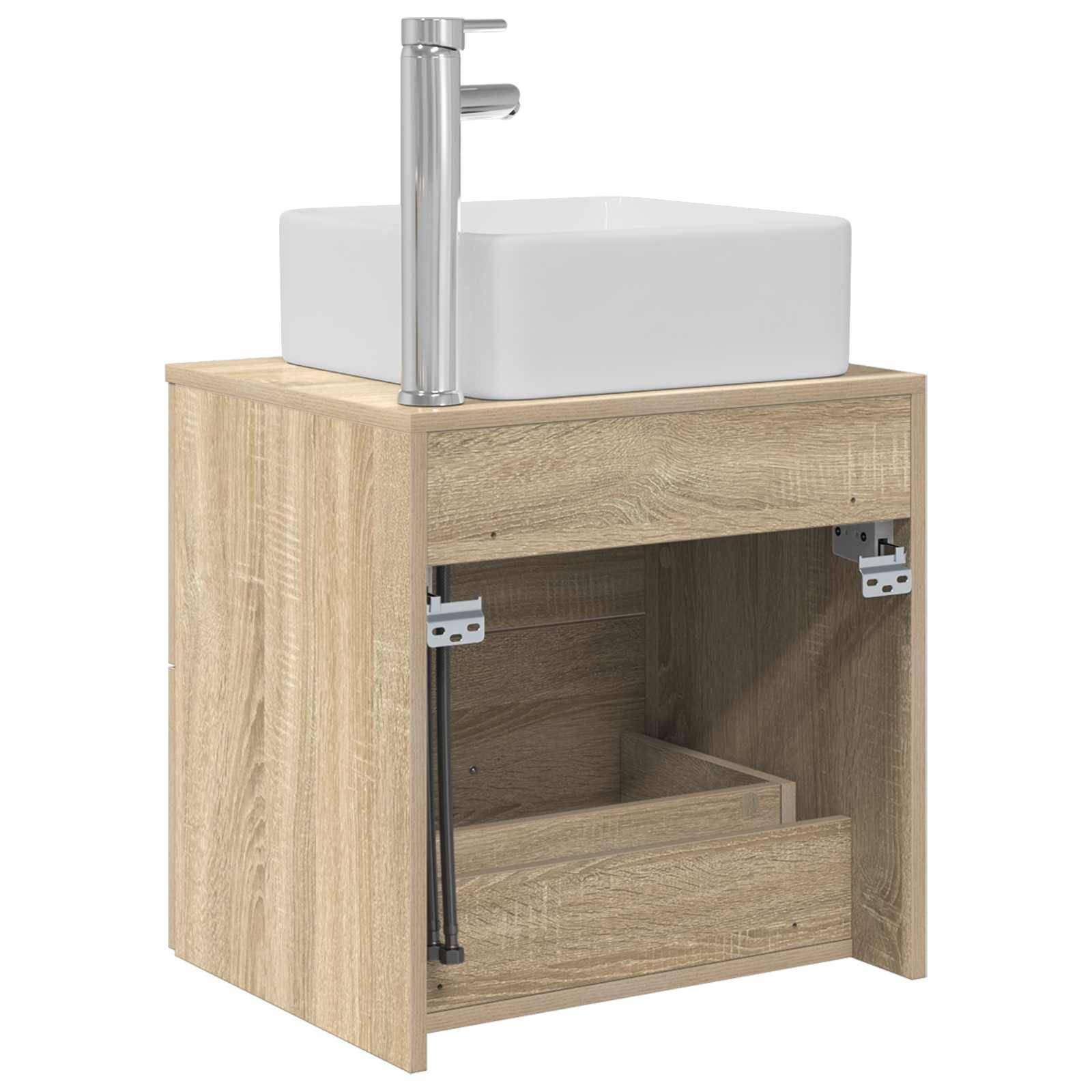 vidaXL Wandmontierte Waschtisch Sonoma-Eiche 49,5 x 41 x 63 cm