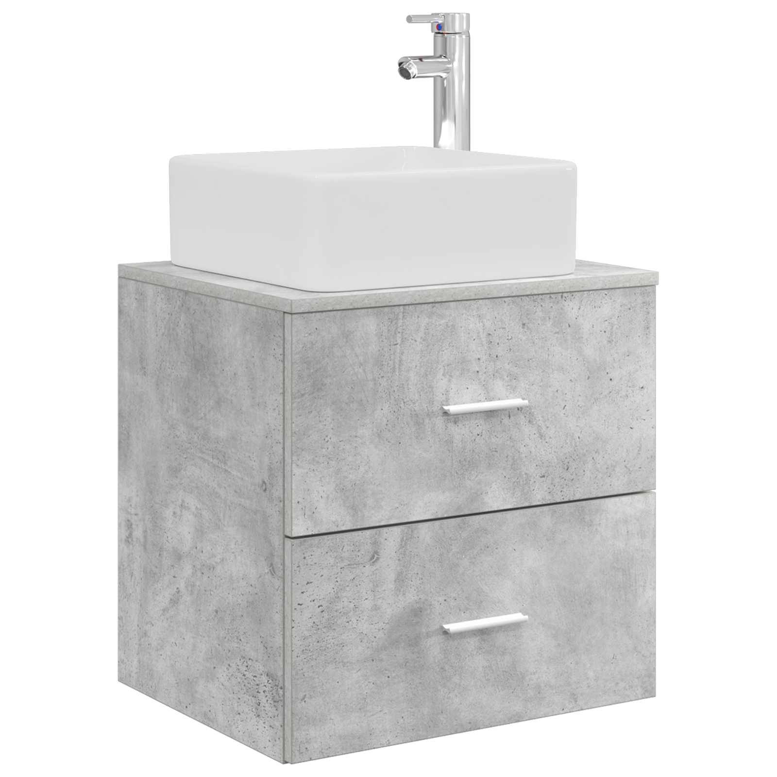 vidaXL Wandmontierte Waschtisch Betongrau 49,5 x 41 x 63 cm