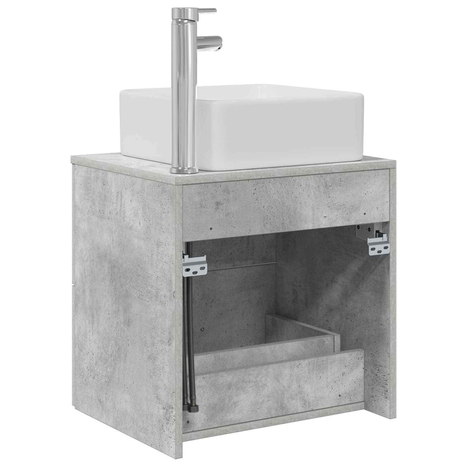 vidaXL Wandmontierte Waschtisch Betongrau 49,5 x 41 x 63 cm