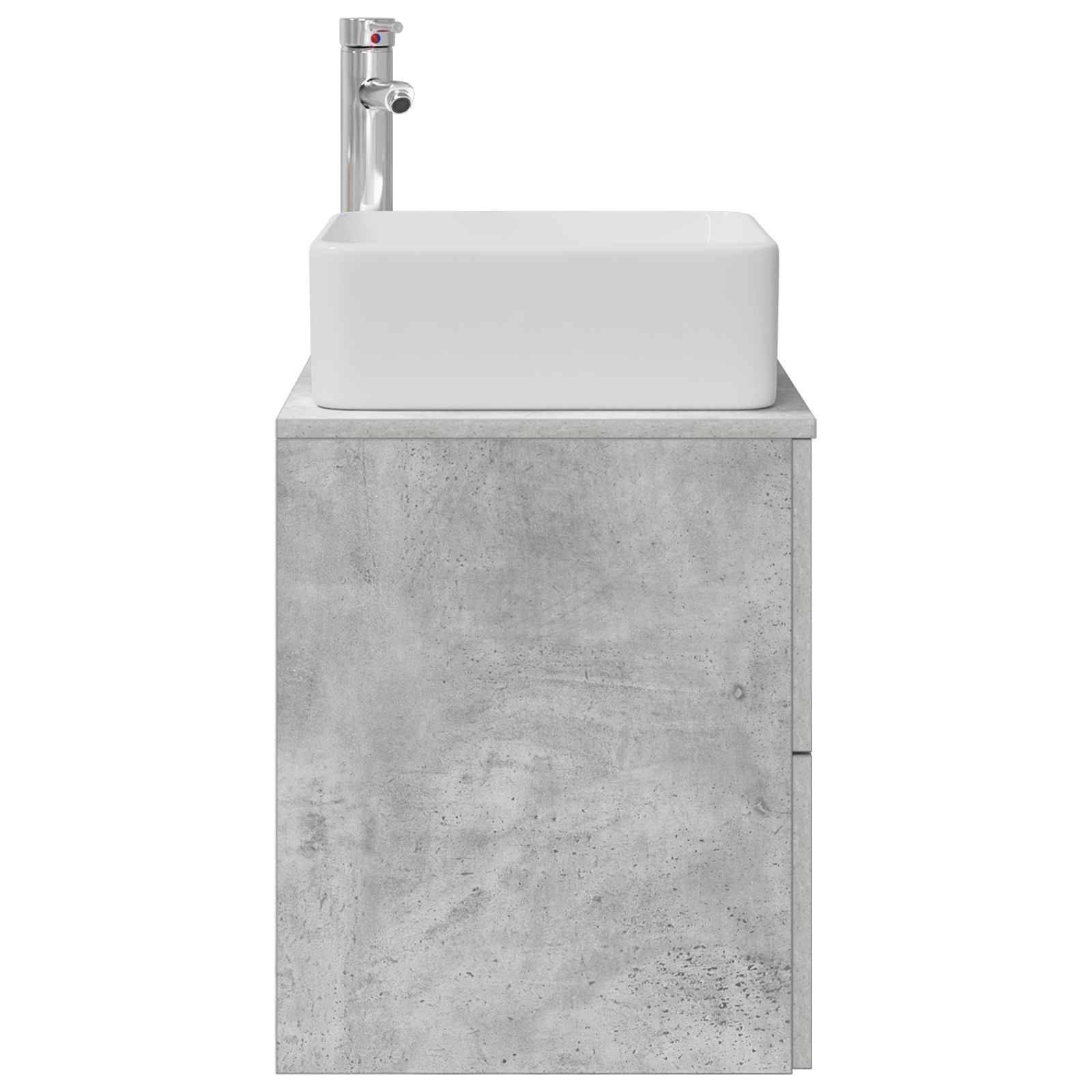 vidaXL Wandmontierte Waschtisch Betongrau 49,5 x 41 x 63 cm