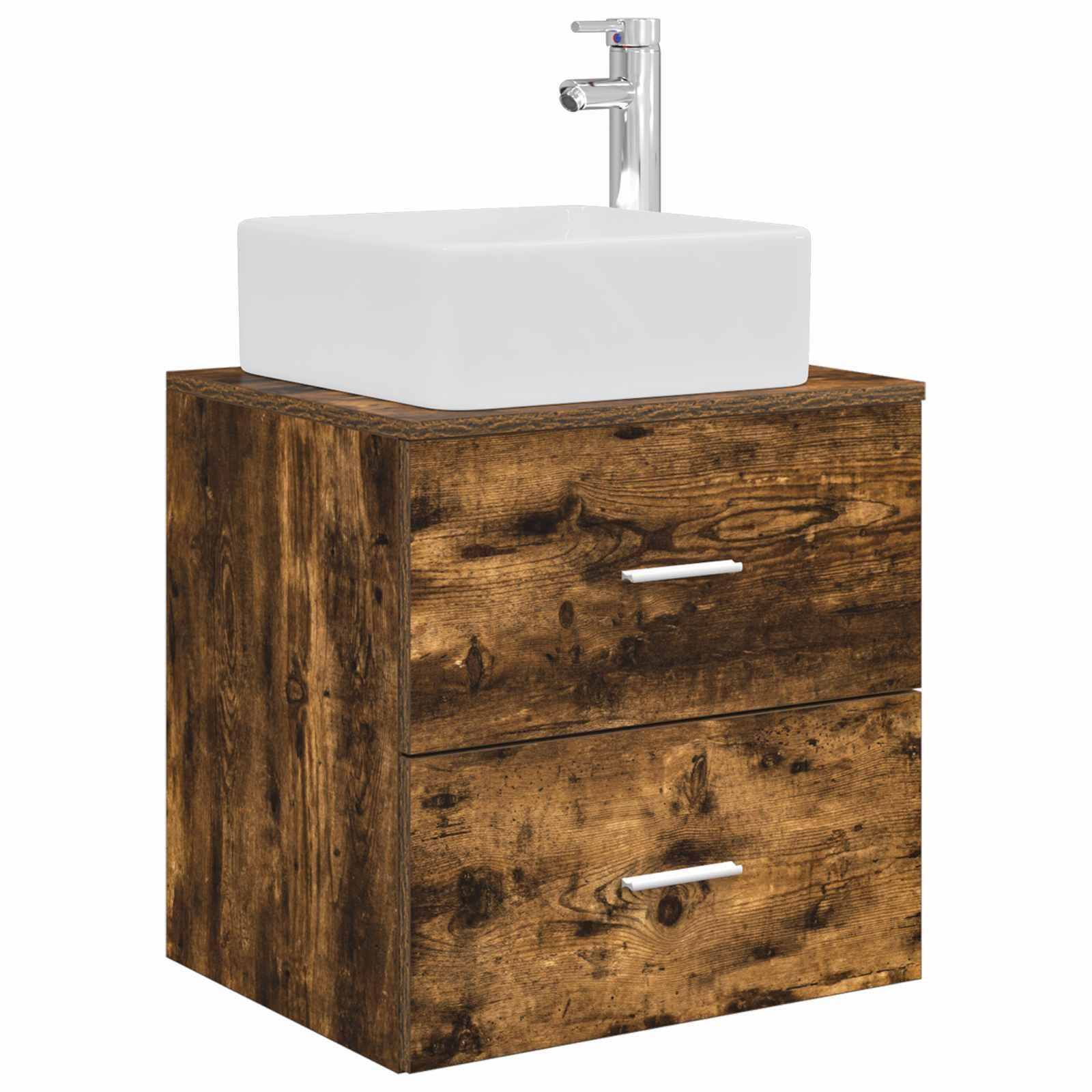 vidaXL Wandmontierte Waschtisch Geräucherte Eiche 49,5 x 41 x 63 cm