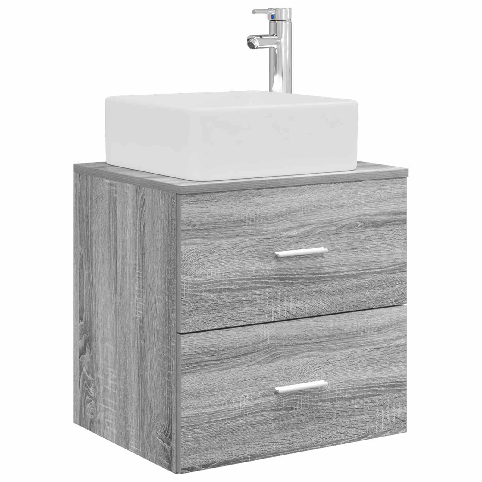 vidaXL Wandmontierte Waschtisch Grau Sonoma 49,5 x 41 x 63 cm