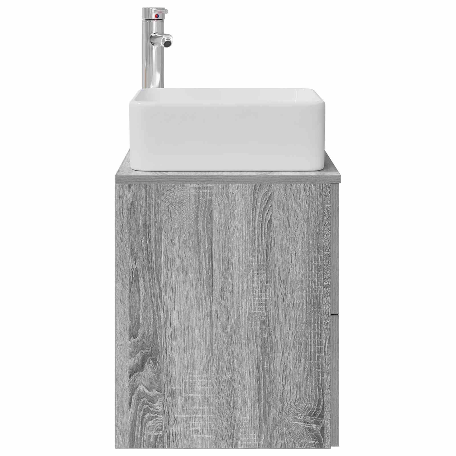 vidaXL Wandmontierte Waschtisch Grau Sonoma 49,5 x 41 x 63 cm