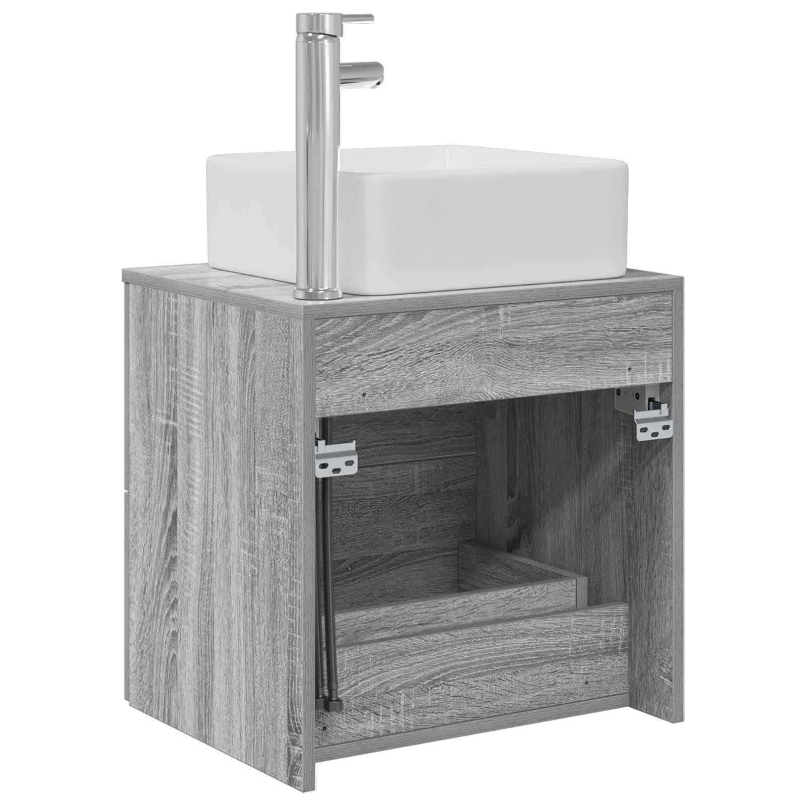 vidaXL Wandmontierte Waschtisch Grau Sonoma 49,5 x 41 x 63 cm