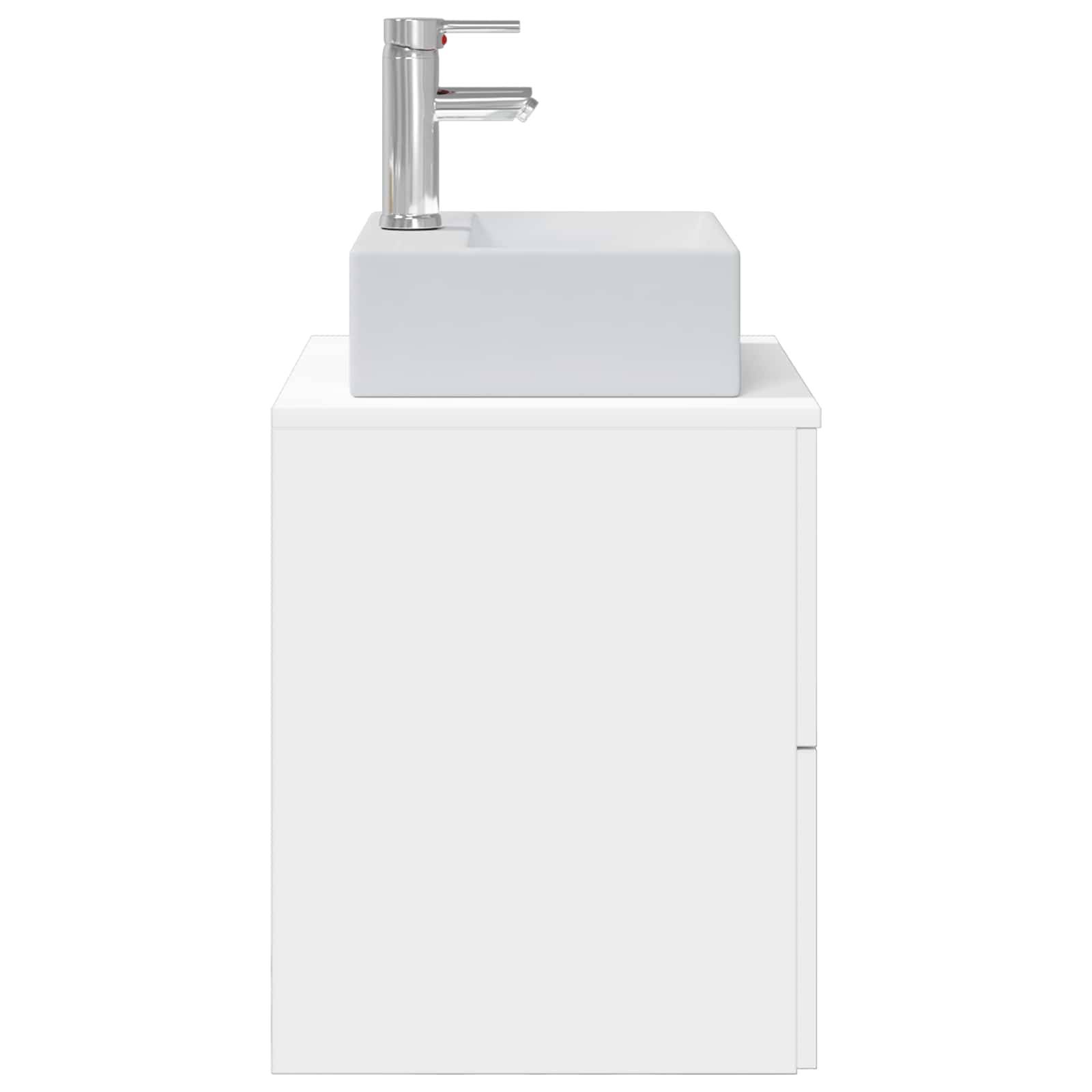 vidaXL Wandmontierte Waschtisch Weiß 49,5 x 41 x 62,5 cm Holzwerkstoff