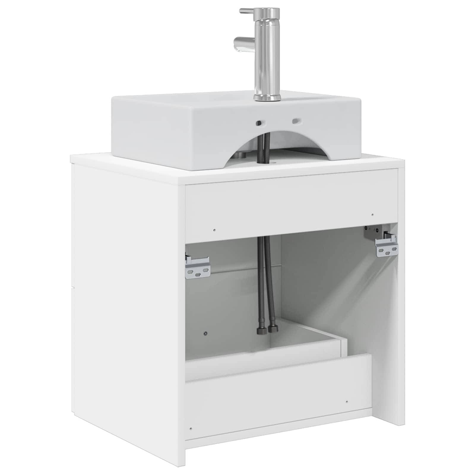 vidaXL Wandmontierte Waschtisch Weiß 49,5 x 41 x 62,5 cm Holzwerkstoff