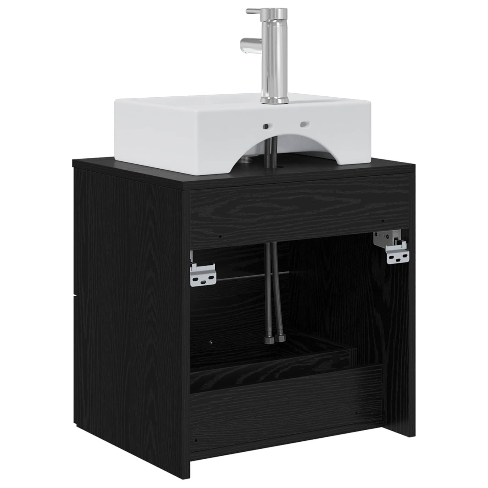 vidaXL Wandmontierte Waschtisch Schwarze Eiche 49,5 x 41 x 62,5 cm