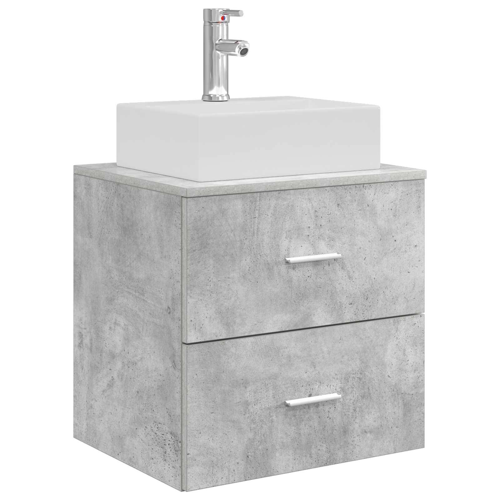 vidaXL Wandmontierte Waschtisch Betongrau 49,5 x 41 x 62,5 cm