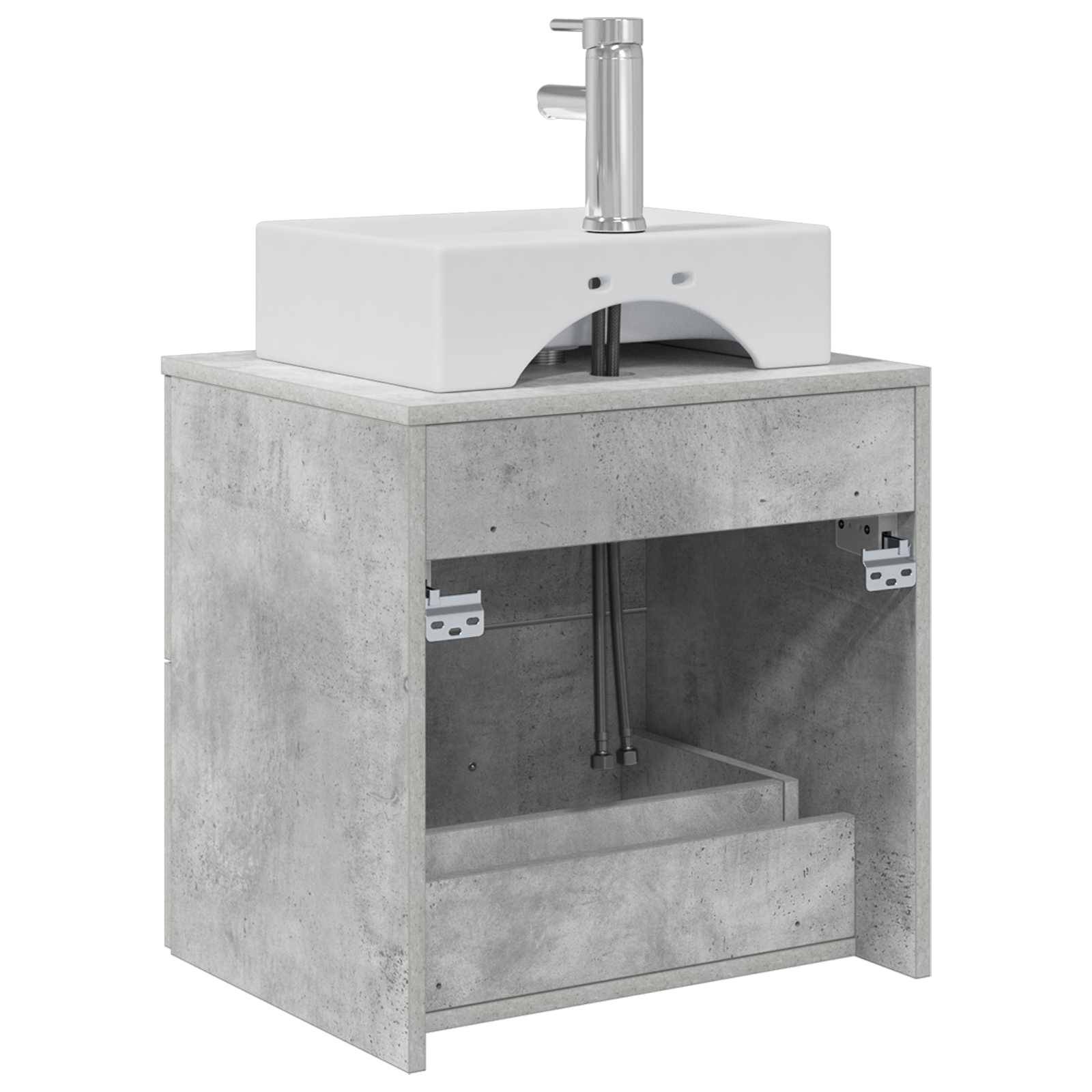 vidaXL Wandmontierte Waschtisch Betongrau 49,5 x 41 x 62,5 cm