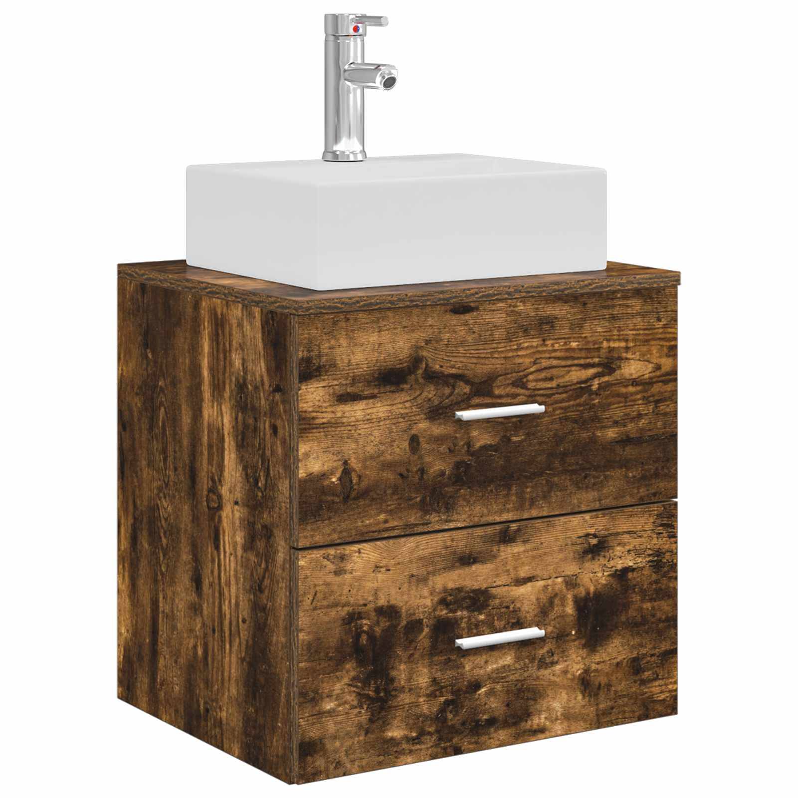 vidaXL Wandmontierte Waschtisch Geräucherte Eiche 49,5 x 41 x 62,5 cm