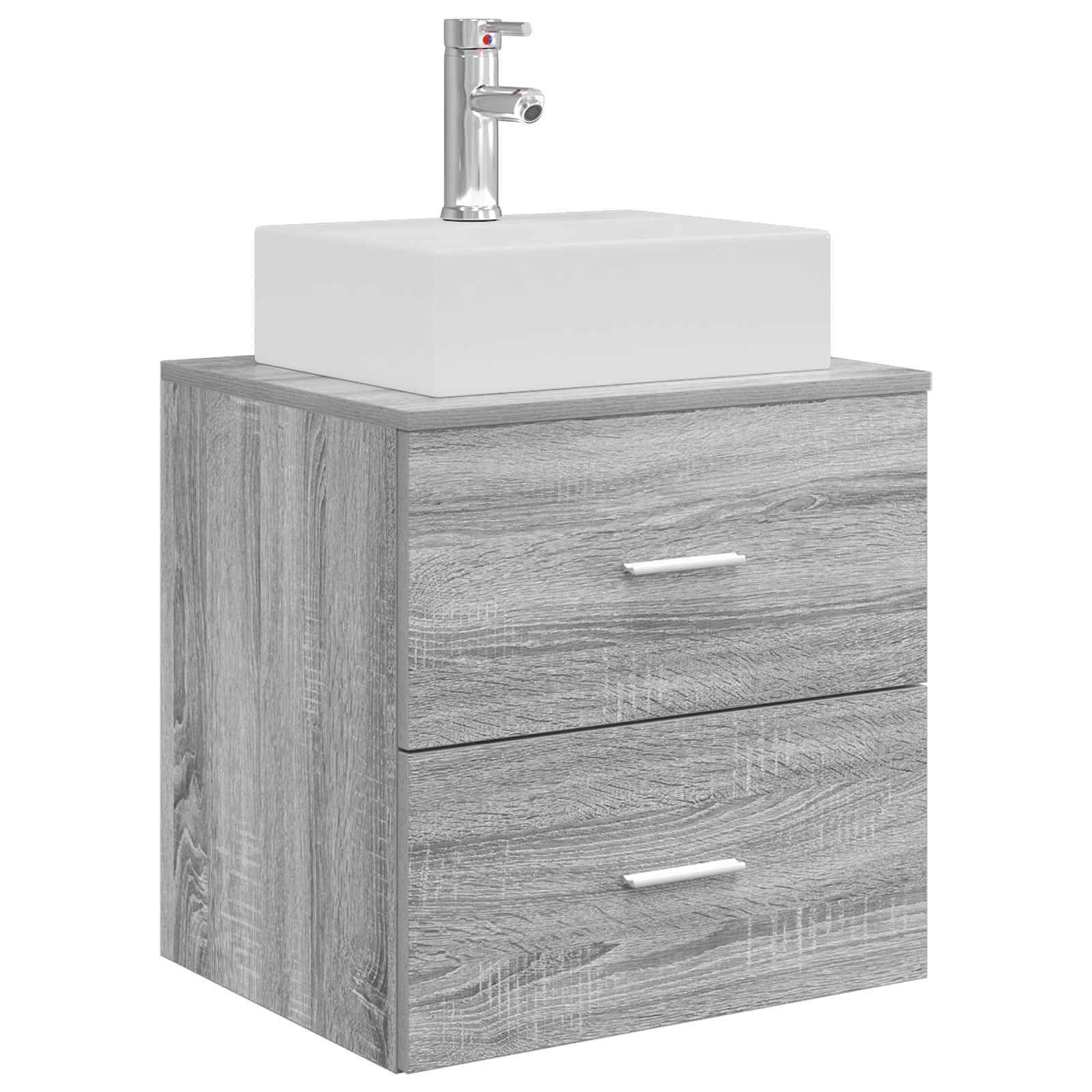 vidaXL Wandmontierte Waschtisch Grau Sonoma 49,5 x 41 x 62,5 cm