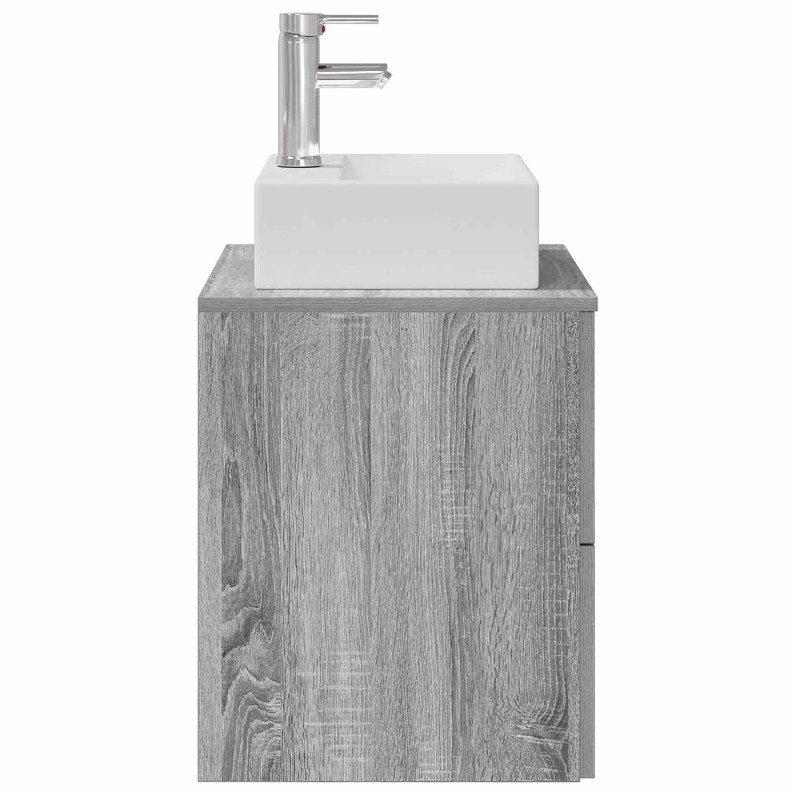 vidaXL Wandmontierte Waschtisch Grau Sonoma 49,5 x 41 x 62,5 cm