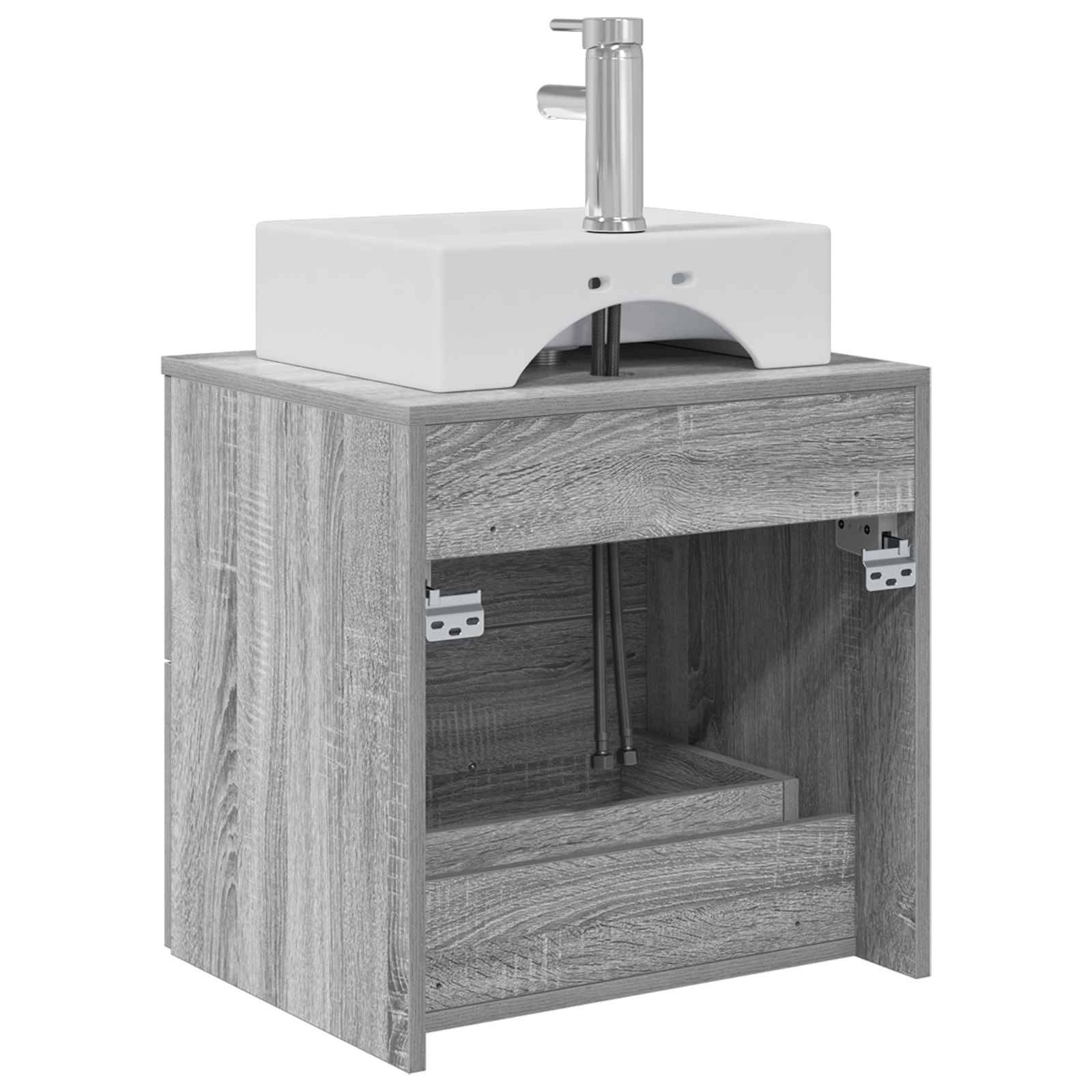 vidaXL Wandmontierte Waschtisch Grau Sonoma 49,5 x 41 x 62,5 cm