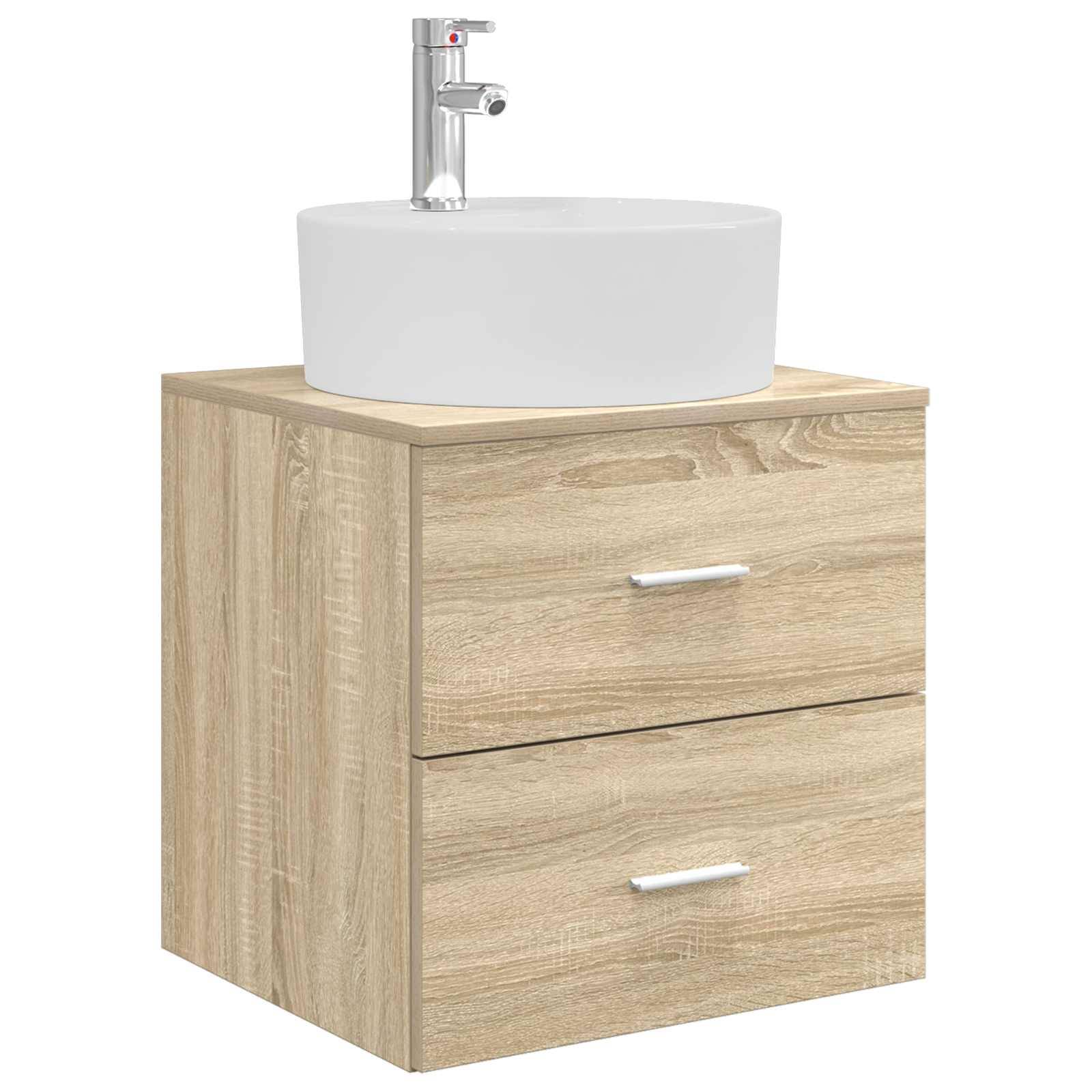 vidaXL Wandmontierte Waschtisch Sonoma-Eiche 49,5 x 44,5 x 65 cm
