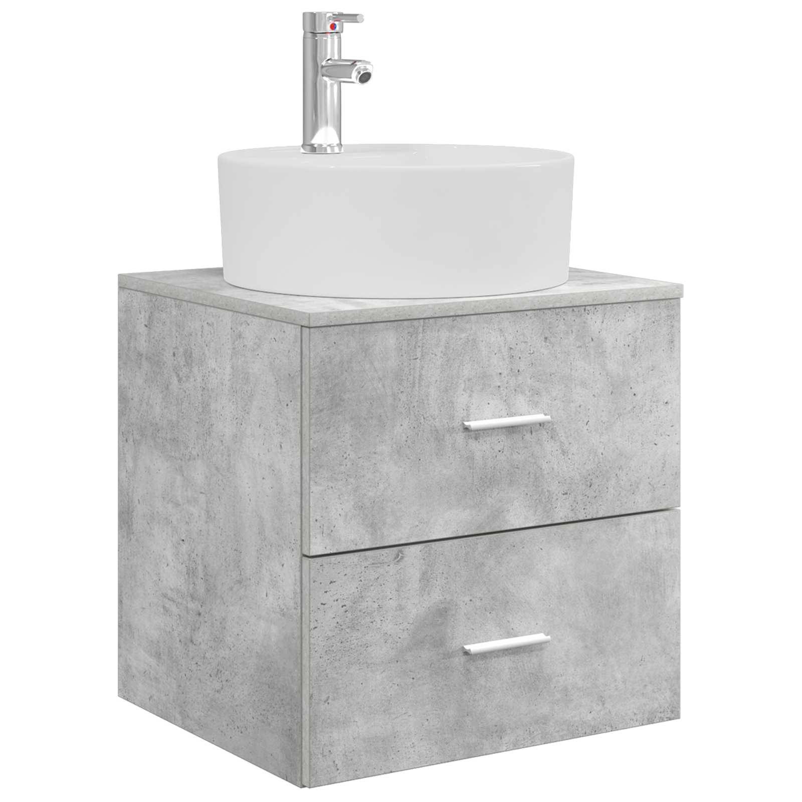 vidaXL Wandmontierte Waschtisch Betongrau 49,5 x 44,5 x 65 cm