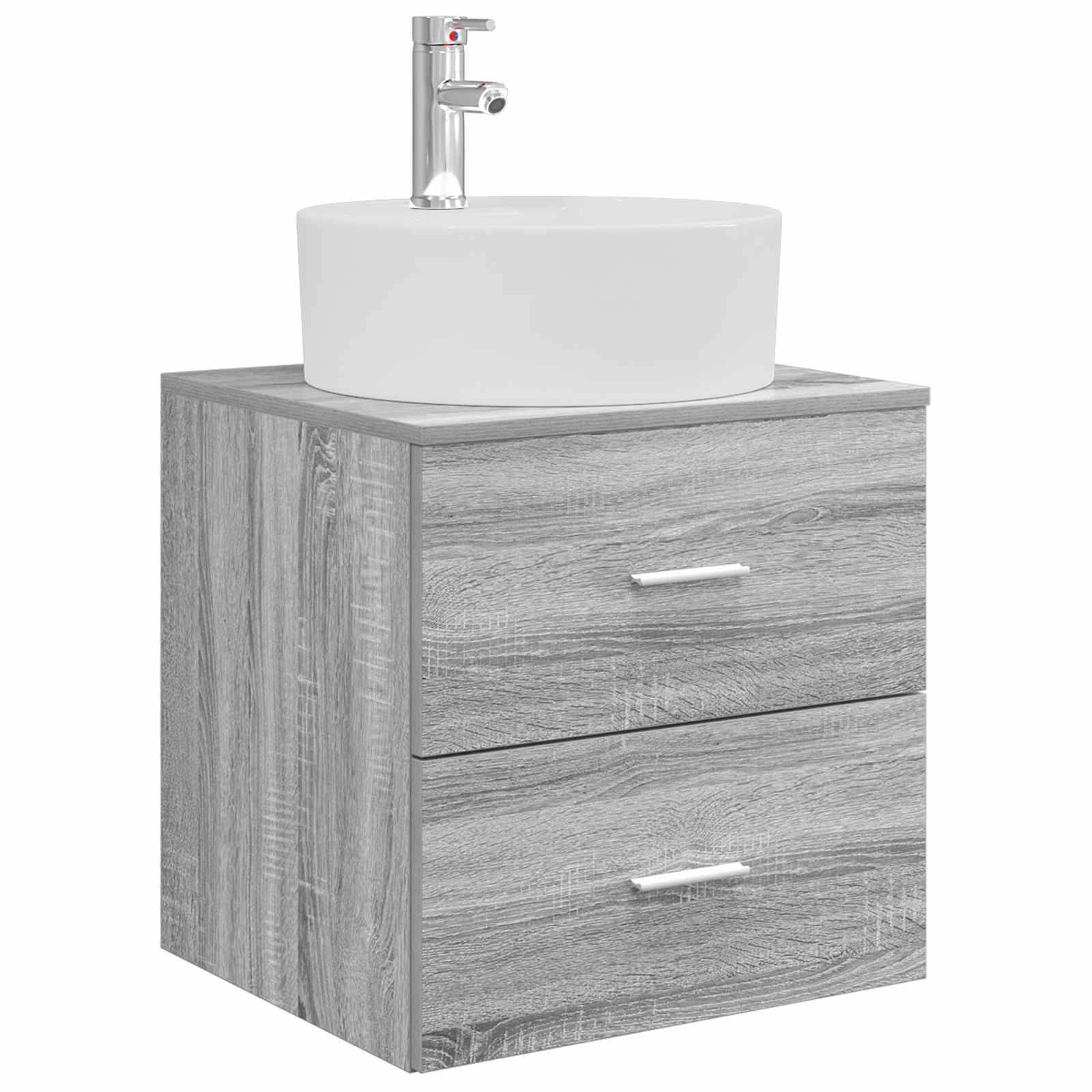 vidaXL Wandmontierte Waschtisch Grau Sonoma 49,5 x 44,5 x 65 cm