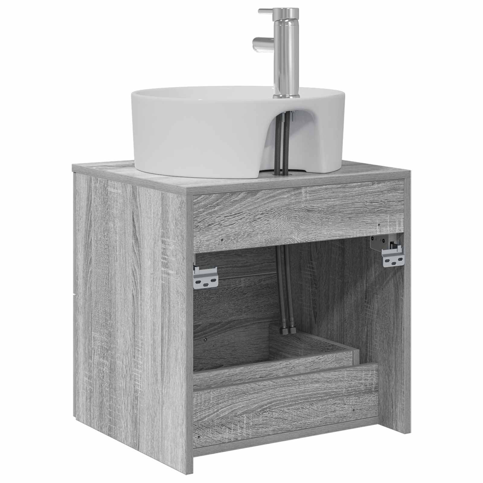 vidaXL Wandmontierte Waschtisch Grau Sonoma 49,5 x 44,5 x 65 cm