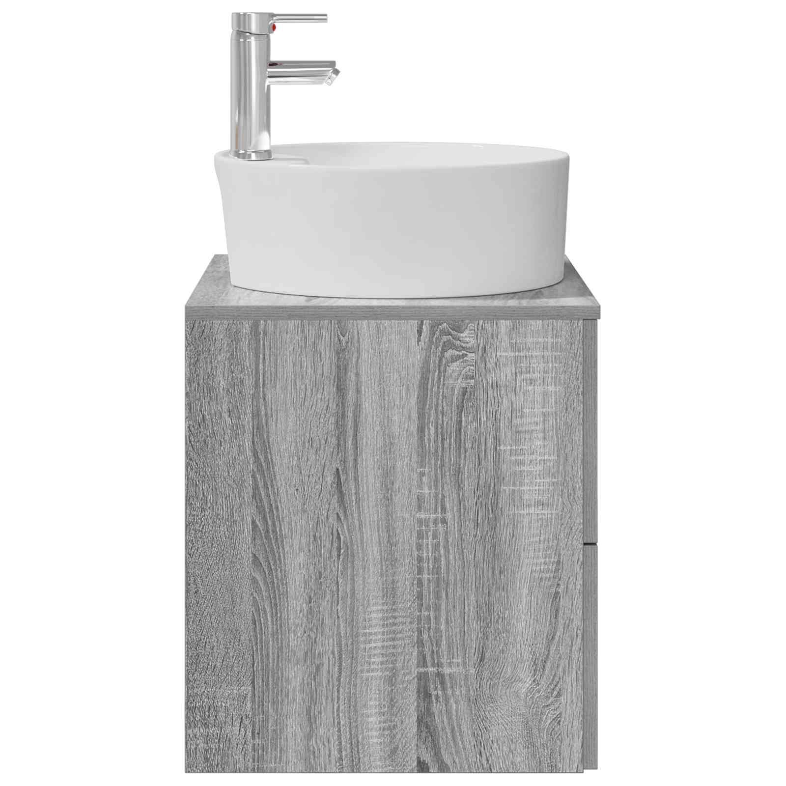 vidaXL Wandmontierte Waschtisch Grau Sonoma 49,5 x 44,5 x 65 cm