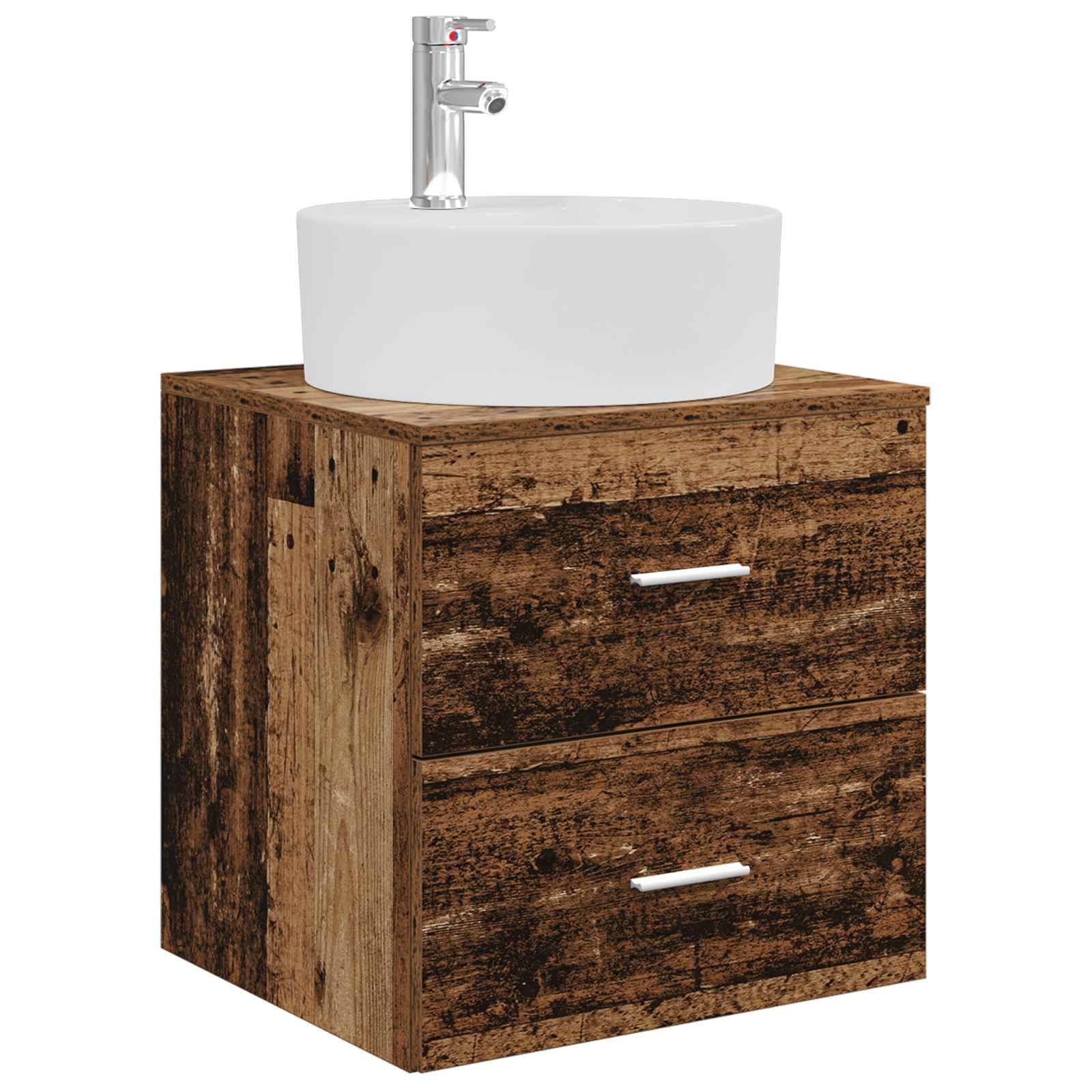 vidaXL Wandmontierte Waschtisch Altholz 49,5 x 44,5 x 65 cm