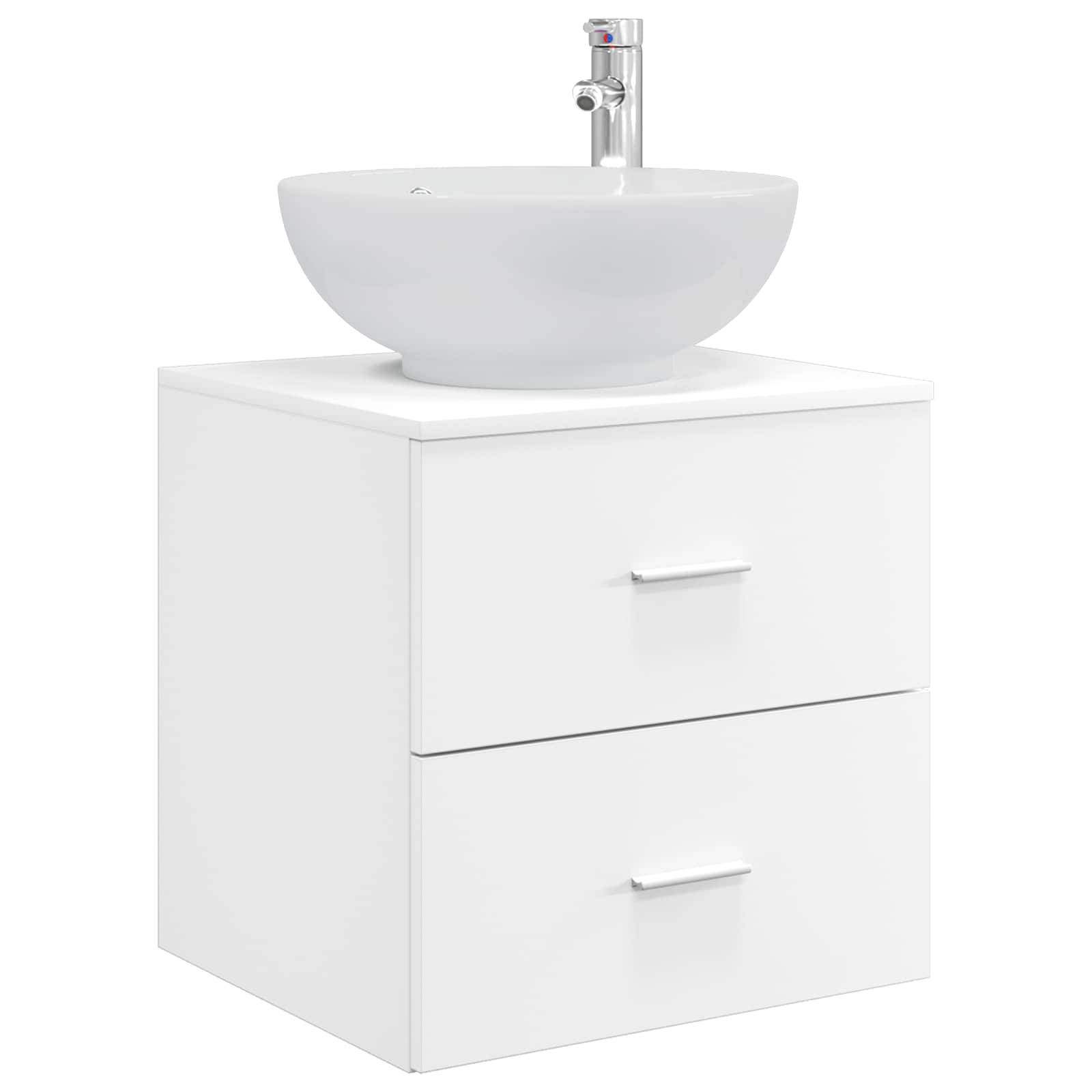 vidaXL Wandmontierte Waschtisch Weiß 49,5 x 44,5 x 66,5 cm