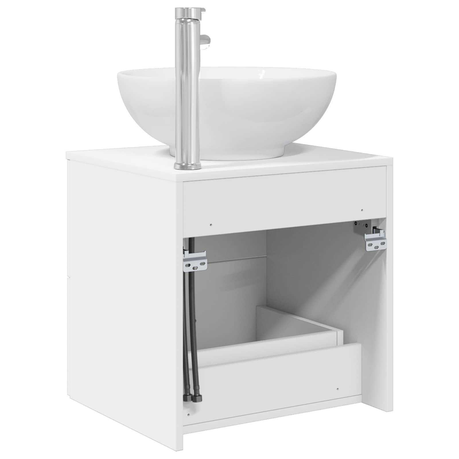 vidaXL Wandmontierte Waschtisch Weiß 49,5 x 44,5 x 66,5 cm