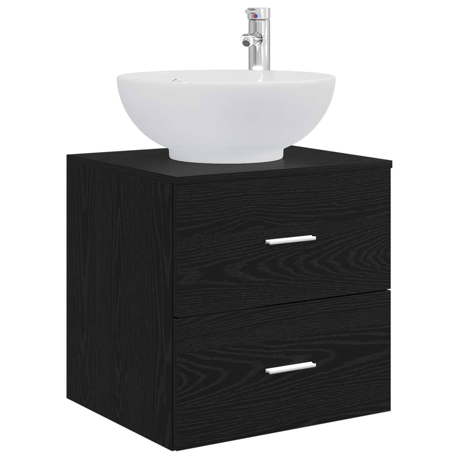 vidaXL Wandmontierte Waschtisch Schwarze Eiche 49,5 x 44,5 x 66,5 cm