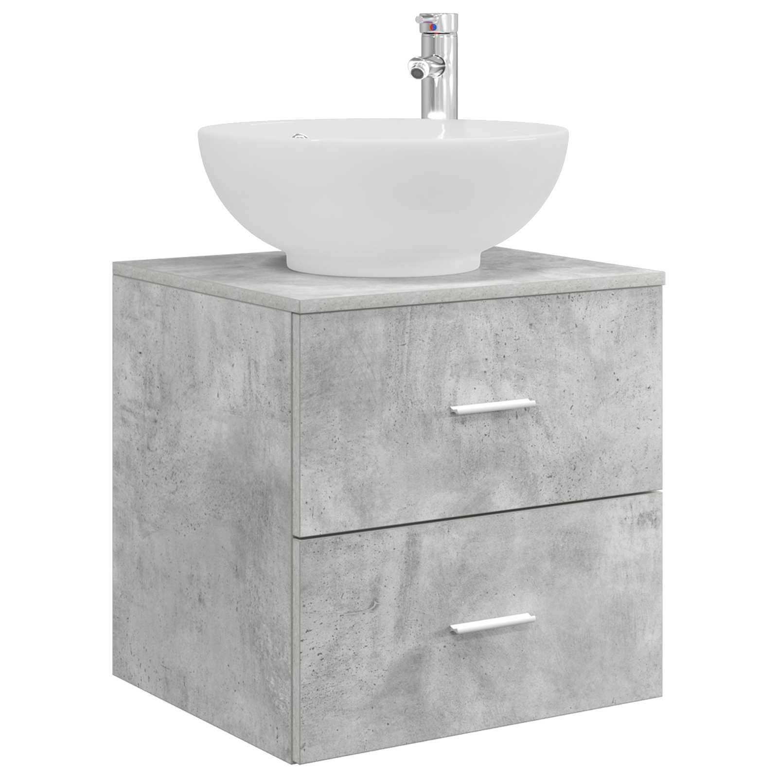 vidaXL Wandmontierte Waschtisch Betongrau 49,5 x 44,5 x 66,5 cm