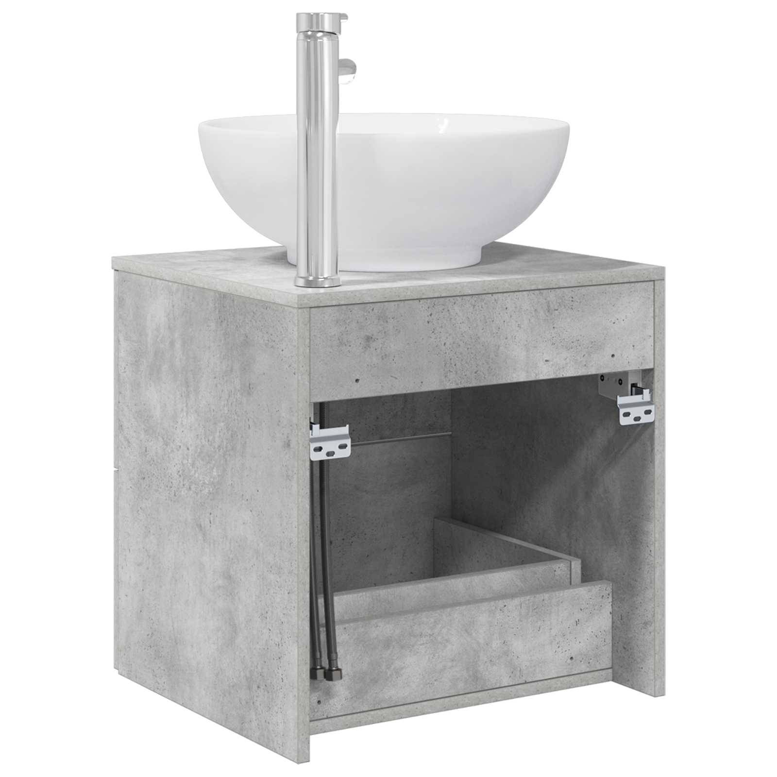 vidaXL Wandmontierte Waschtisch Betongrau 49,5 x 44,5 x 66,5 cm