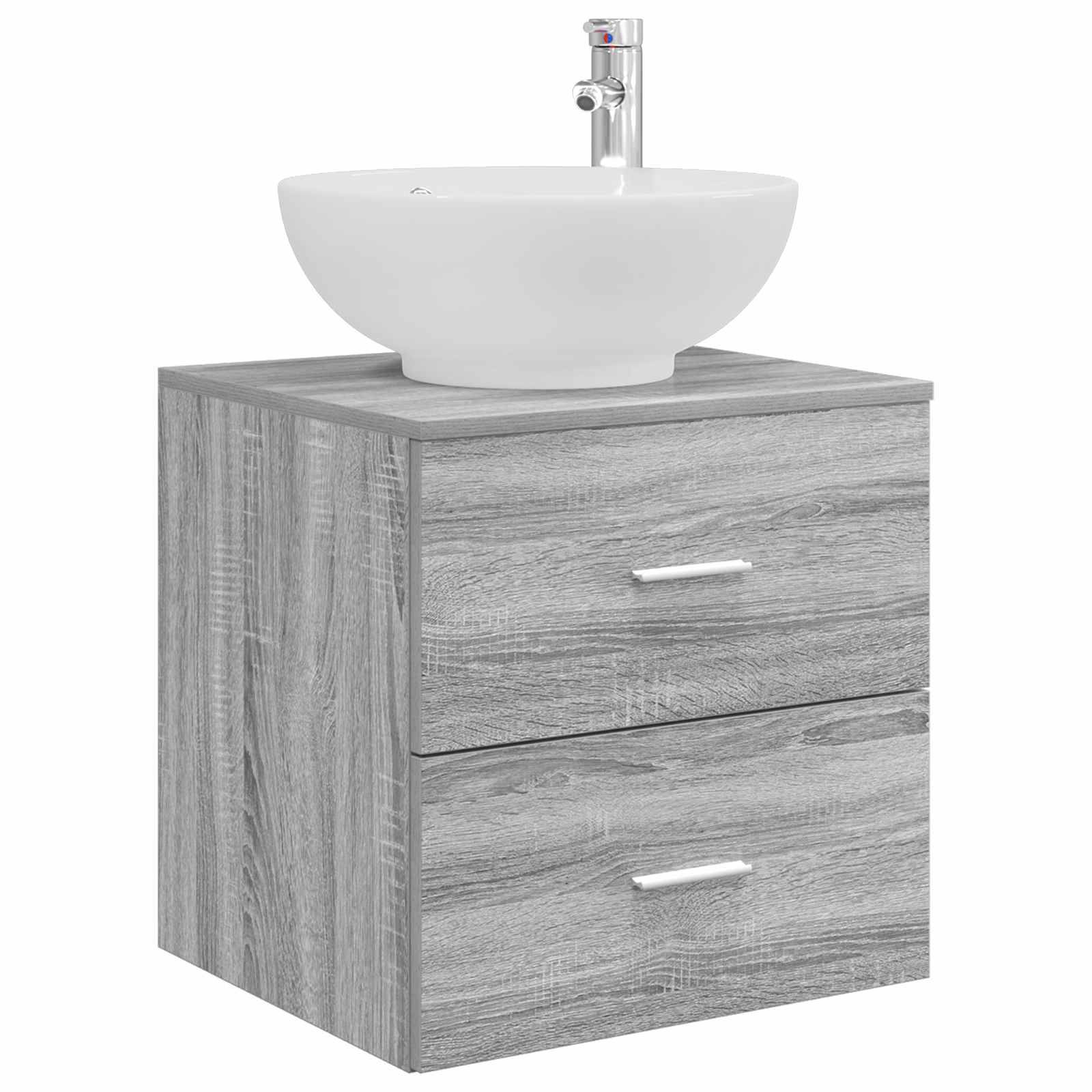 vidaXL Wandmontierte Waschtisch Grau Sonoma 49,5 x 44,5 x 66,5 cm