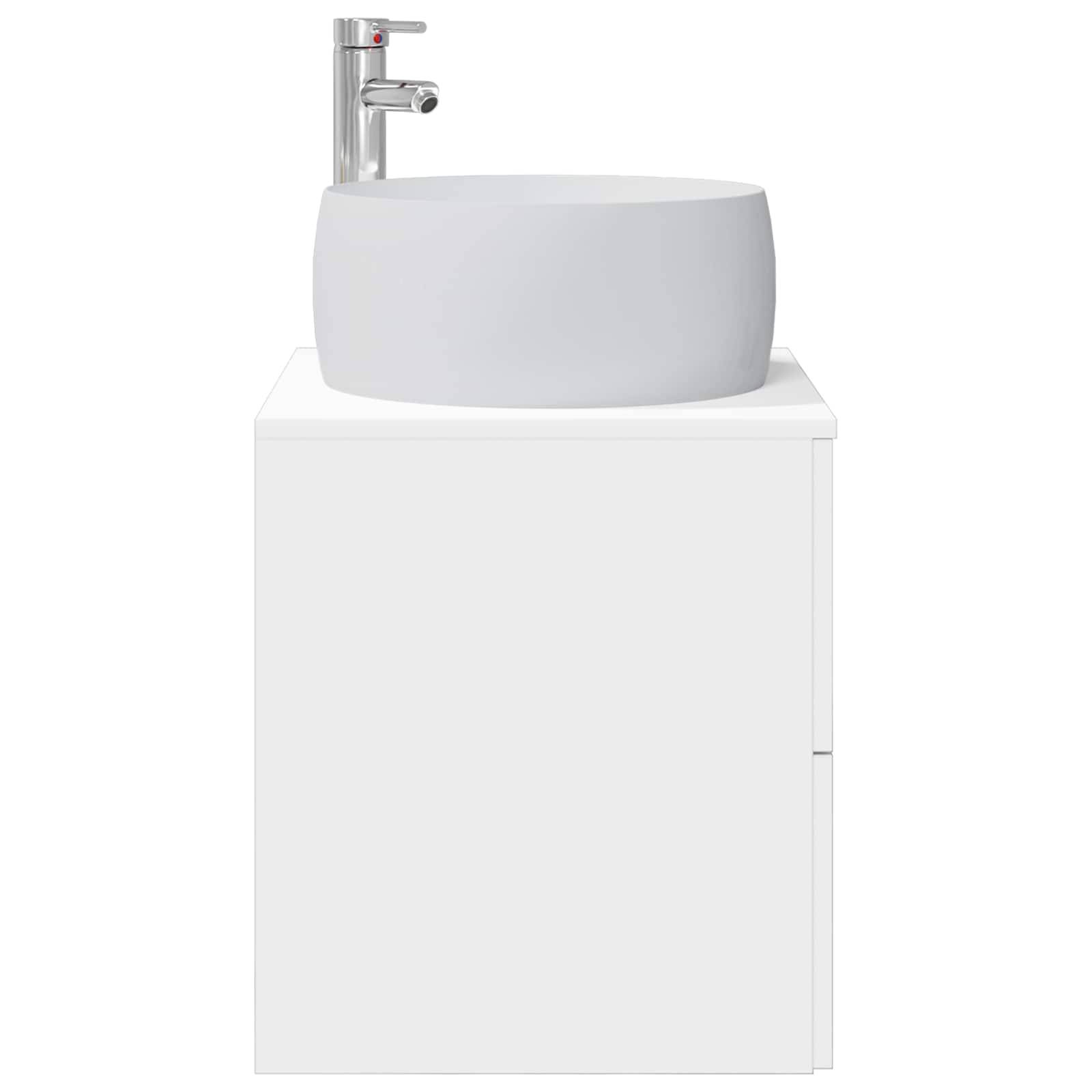 vidaXL Wandmontierte Waschtisch Weiß 49,5 x 44,5 x 66 cm Holzwerkstoff